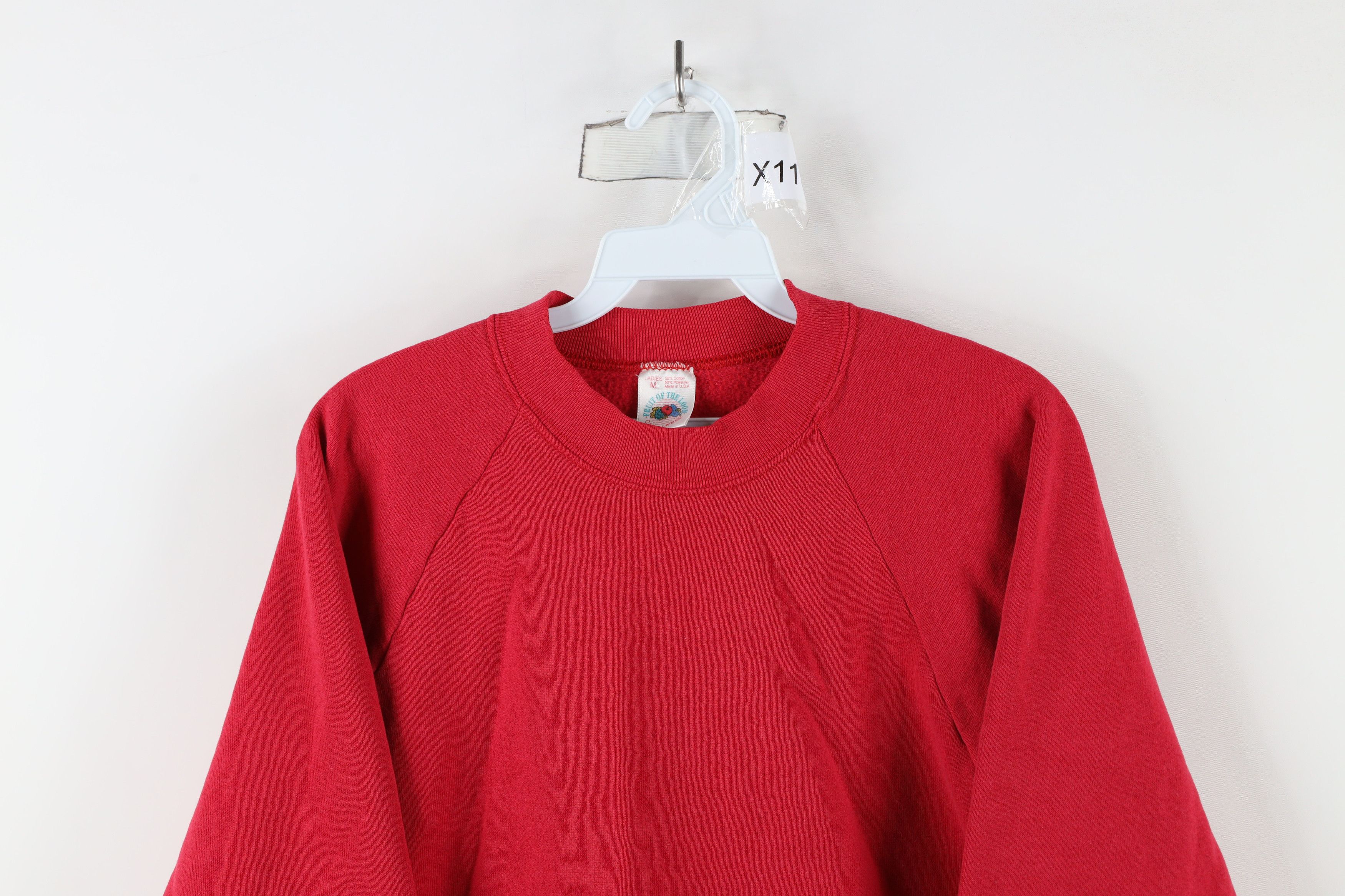 Vintage Vintage 90s Streetwear Blank Crewneck Sweatshirt Red USA Size M / US 6-8 / IT 42-44 - 2 Thumbnail