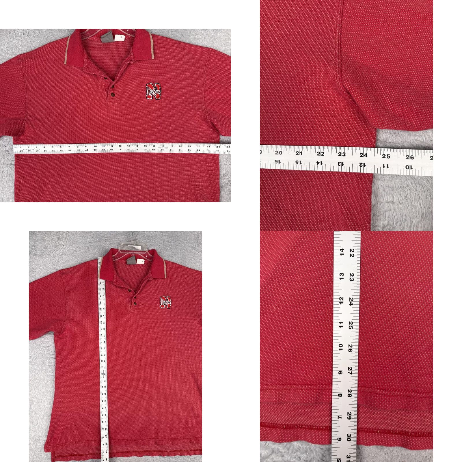 Vintage Terry Apparel Polo Shirt Mens XL Red Nebraska Huskers Embroidered Logo Size US XL / EU 56 / 4 - 8 Thumbnail