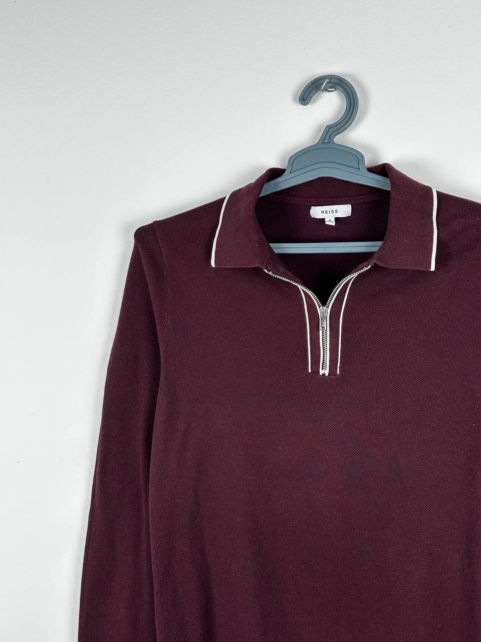 Reiss Reiss “Jason” long sleeve Zip polo In Burgandy Size US S / EU 44-46 / 1 - 3 Thumbnail