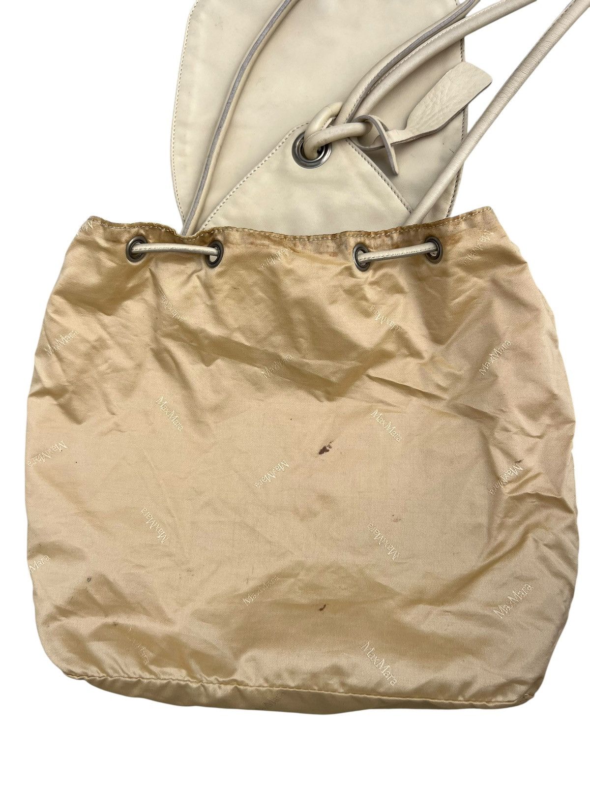 Leather Vintage MaxMara Scratches Patina Leather Nylon Backpack Size ONE SIZE - 22 Thumbnail