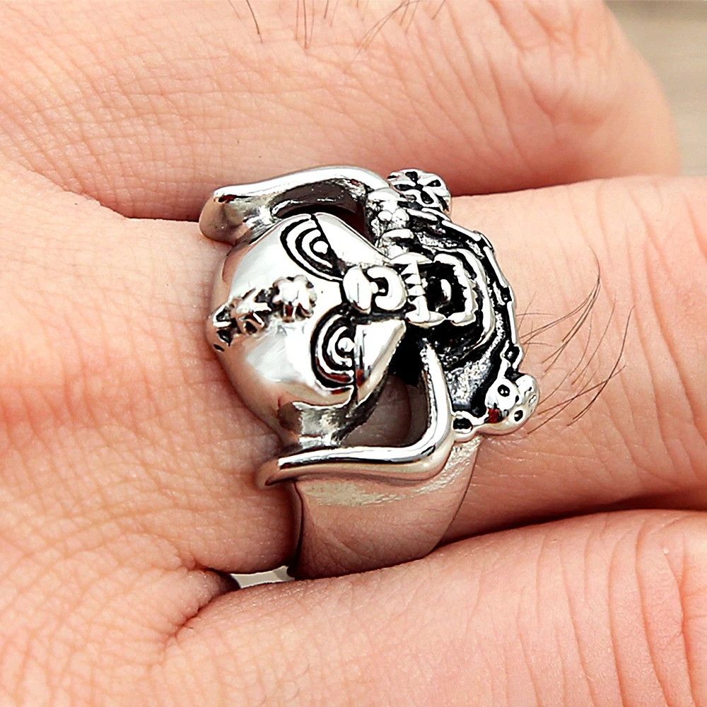 Other Skull Biker Ring Size ONE SIZE - 2 Thumbnail