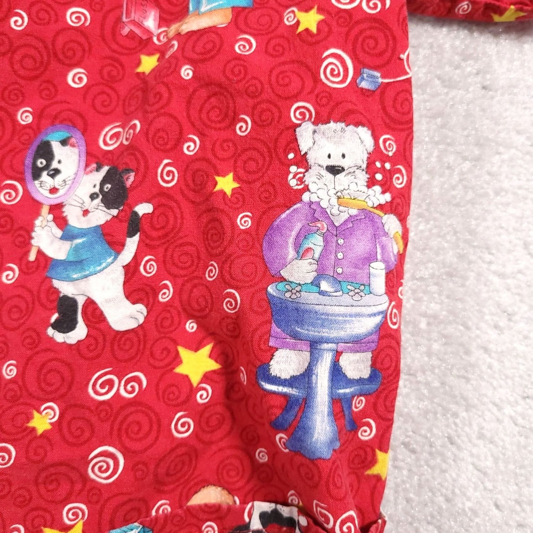Cherokee Cherokee V-Neck Scrub Shirt Women's Small Red Short Sleeve Dentist Dogs Cats Size S / US 4 / IT 40 - 7 Thumbnail