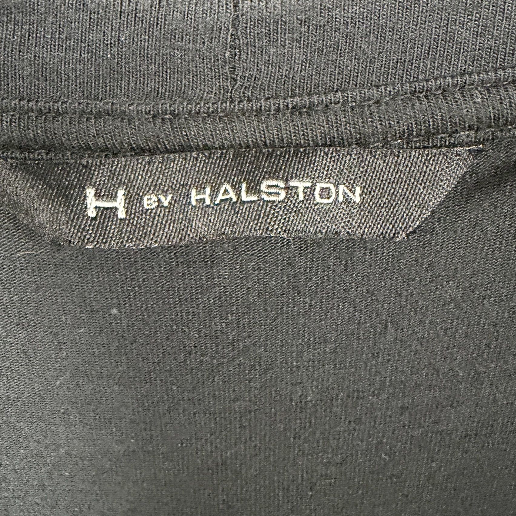 Vintage H by Halston Dress T-Shirt Dress Hi-Low Hem Black L Womens Short Sleeve Scoop Neck Jersey Stretch Casual Maxi Length Size L / US 10 / IT 46 - 4 Thumbnail