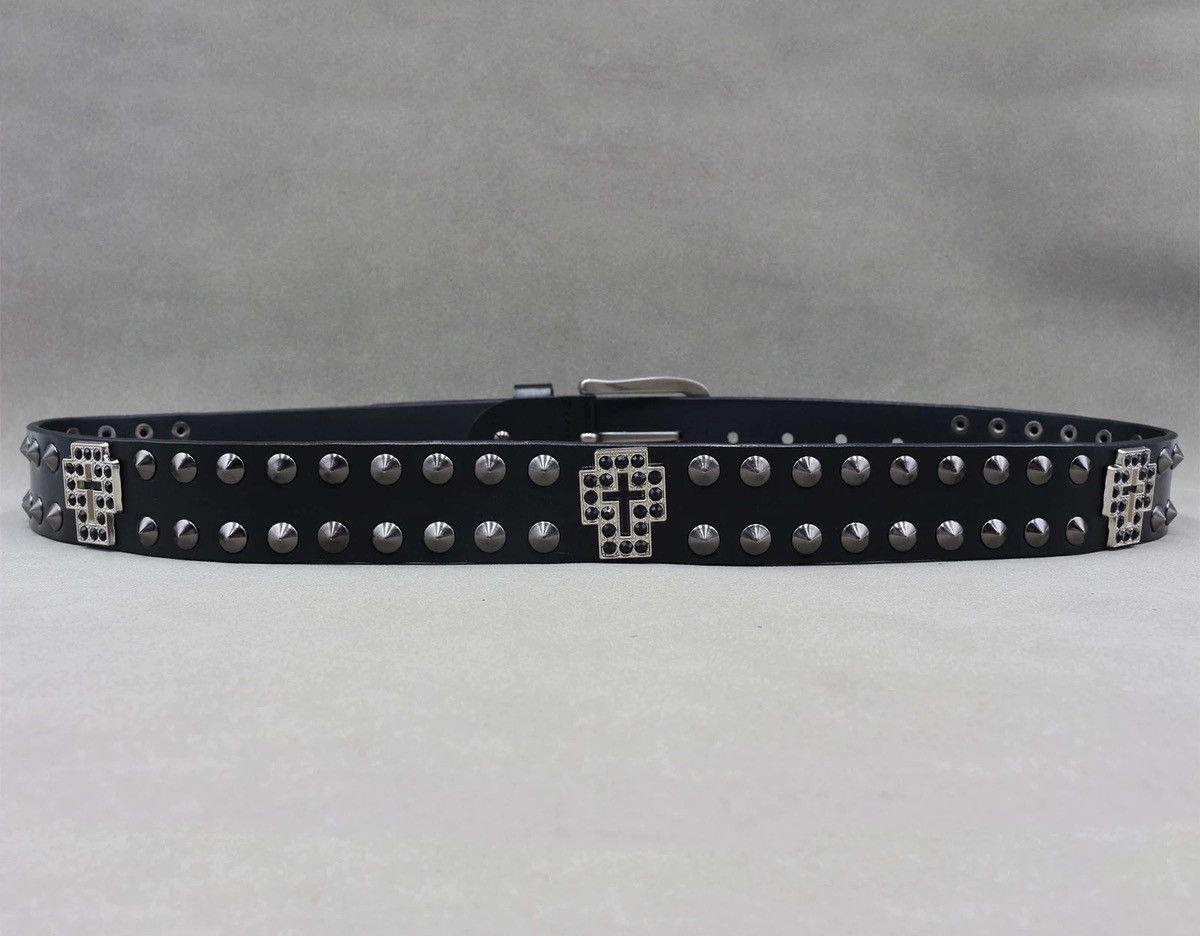 Japanese Brand × Vintage Retro punk cross rivet studded leather rock belt Size ONE SIZE - 5 Thumbnail