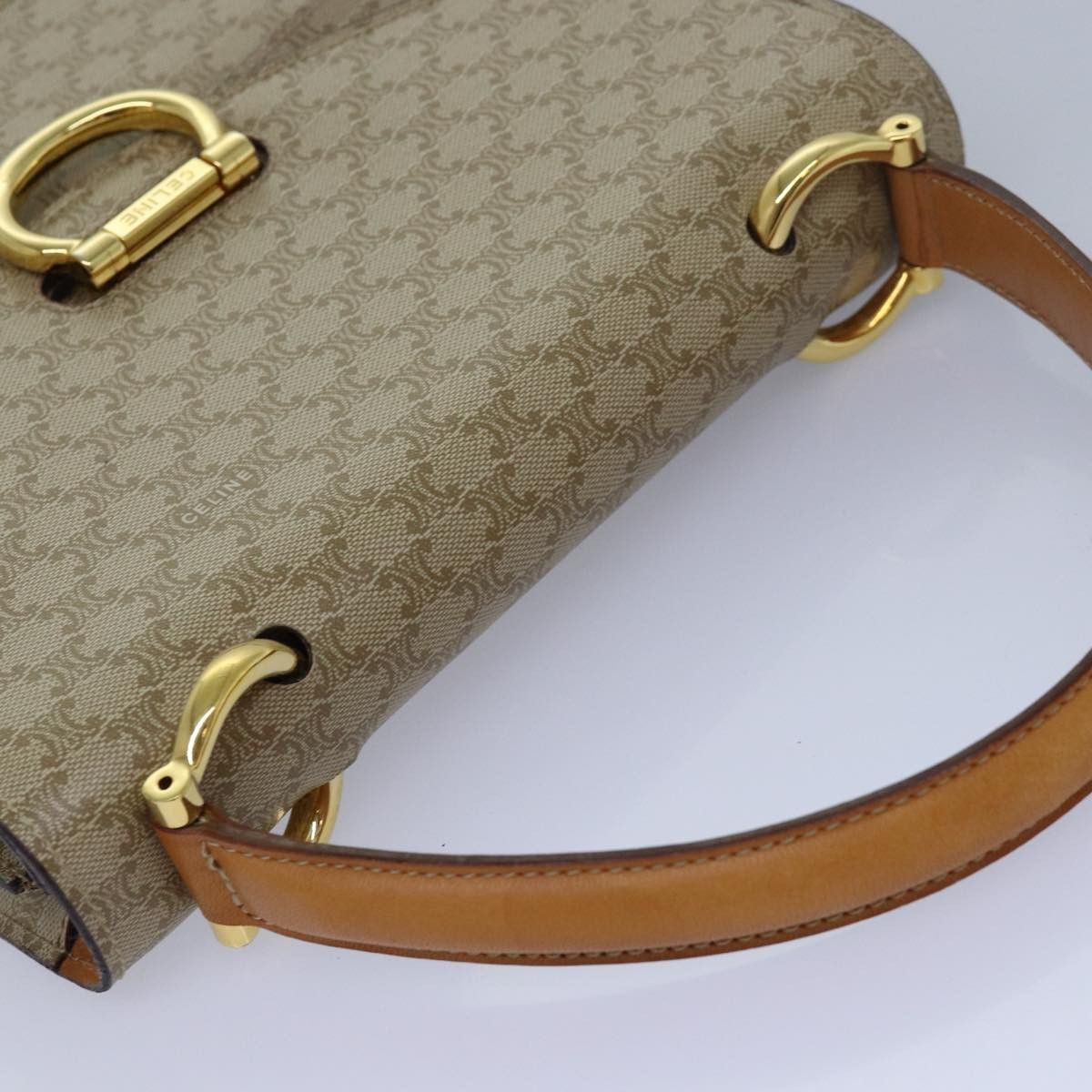 Celine CELINE Macadam Canvas Hand Bag Beige Size ONE SIZE - 6 Thumbnail