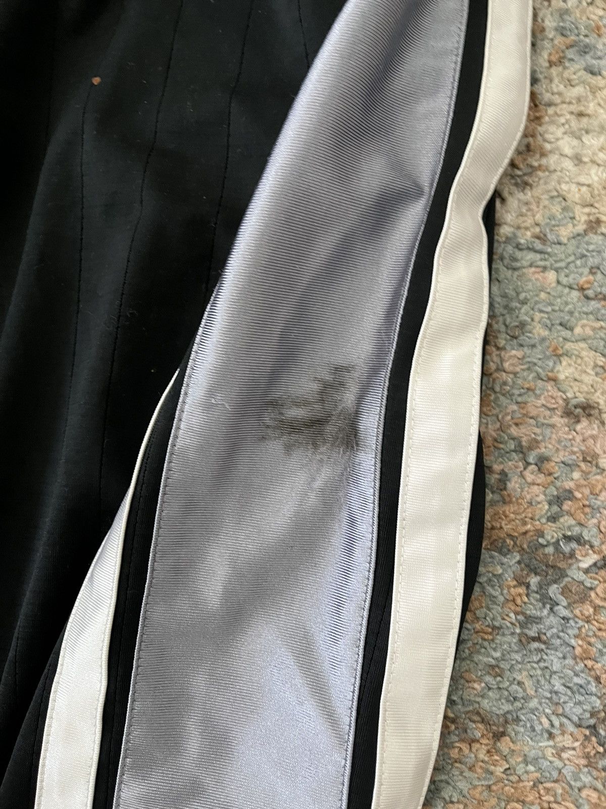 Nike × Vintage VTG Nike Sweatpants 2XL Stripe Black white Y2K Size US 36 / EU 52 - 3 Thumbnail