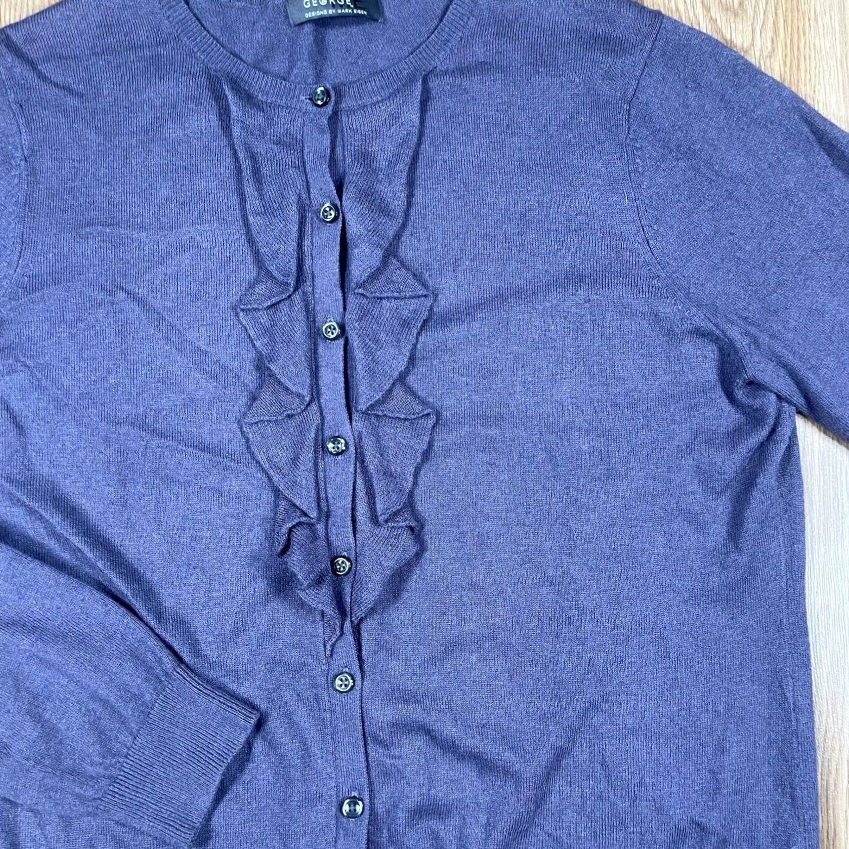 George George Me Sweater Womens XL X-Large Gray Long Sleeve Cardigan Knit Silk Blend Size XL / US 12-14 / IT 48-50 - 2 Thumbnail