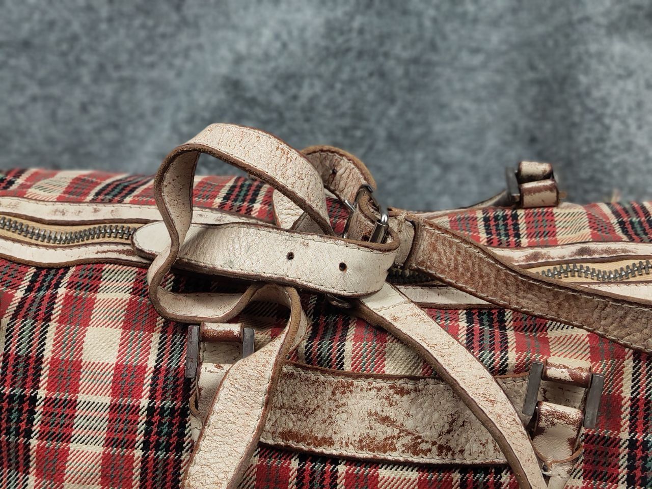 numero 10 Numero 10 Design Monzeglio tartan travel Canvas Leather Bag Size ONE SIZE - 20 Thumbnail