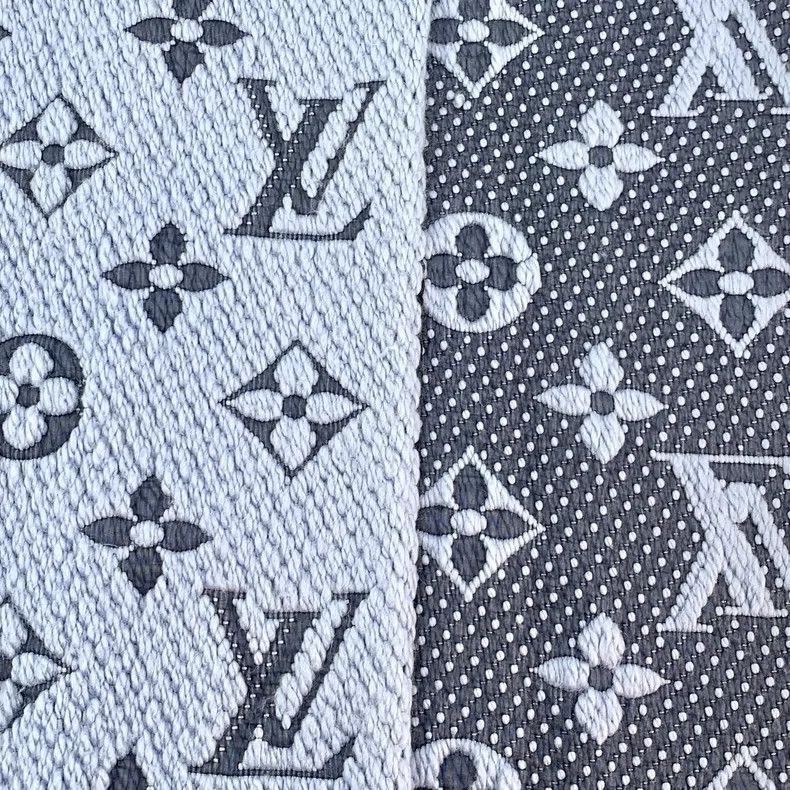 Louis Vuitton Louis Vuitton Light Blue Wool Logo Scarf-2506 Size ONE SIZE - 7 Thumbnail