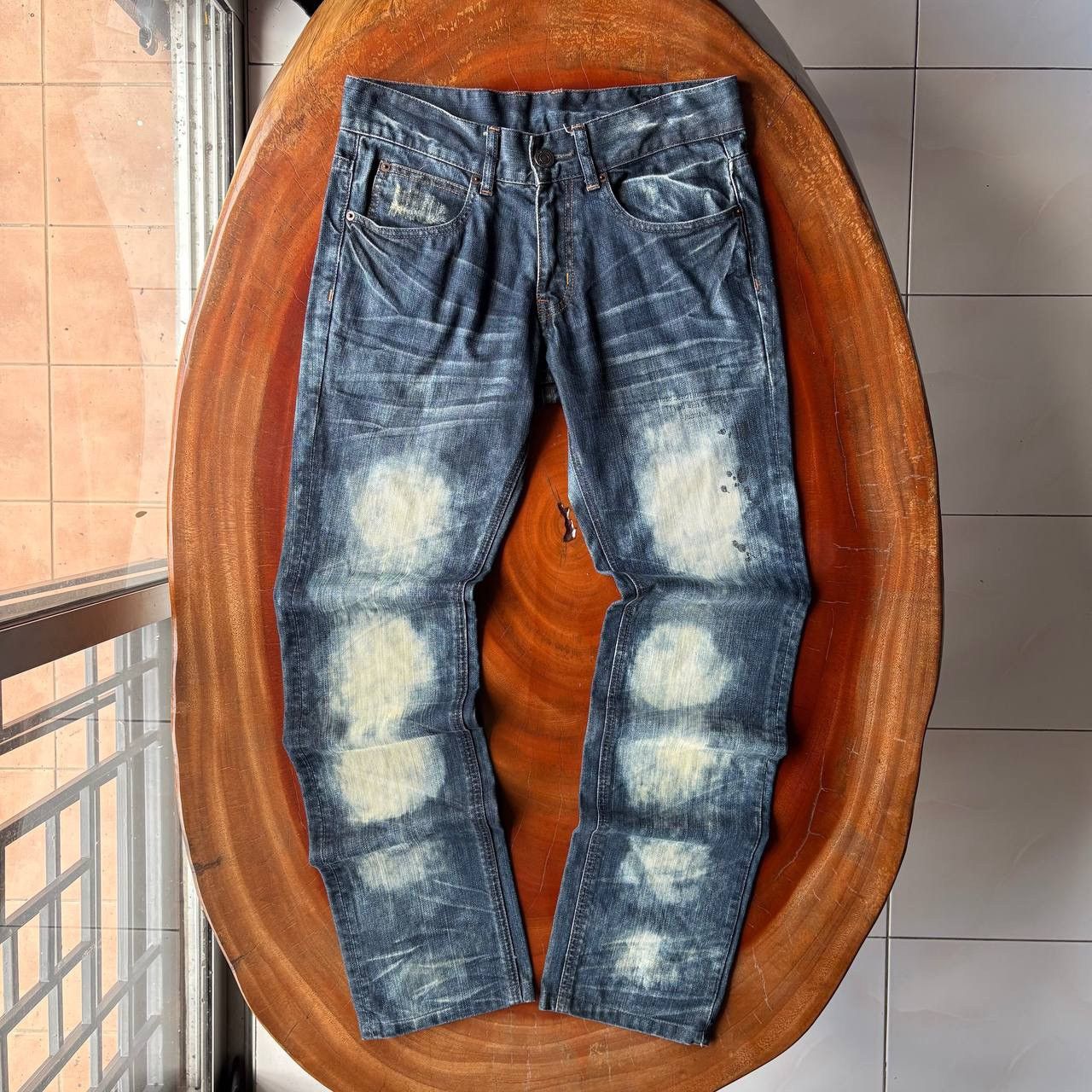 semanticdesign Semantic Design Acid Wash Bleach Dark Blue Jeans Pants Size US 32 / EU 48 - 1 Thumbnail