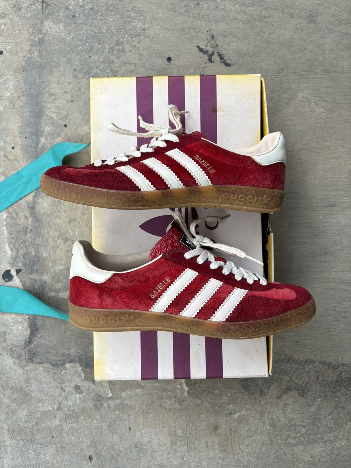 Adidas × Gucci Adidas x Gucci Gazelle ‘Red Softy Velvet’ Size US 7 / EU 40 - 2 Thumbnail
