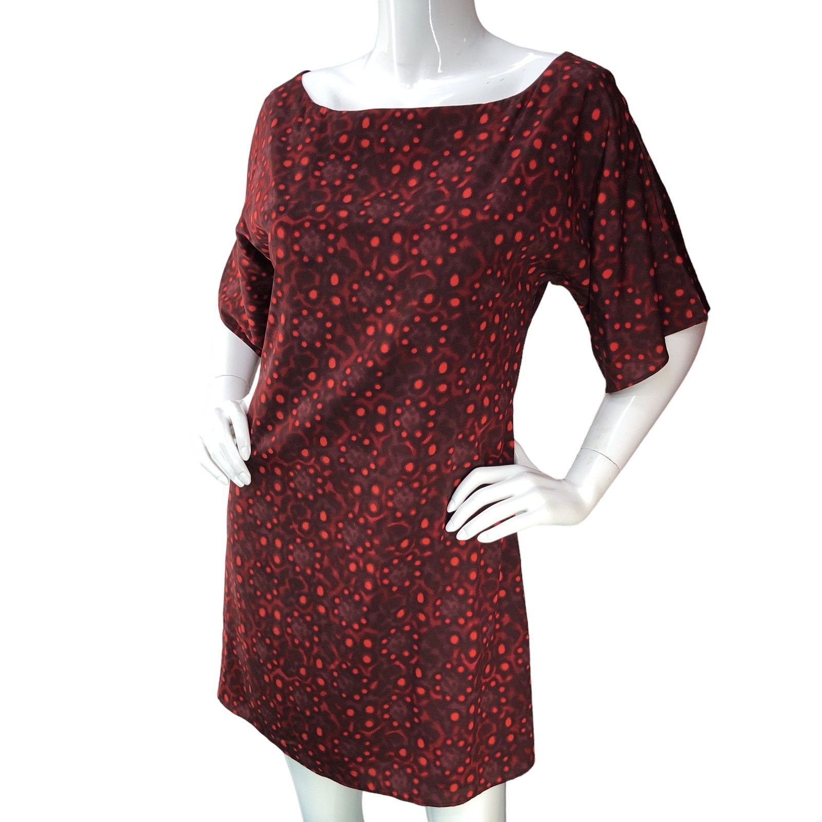 Alice + Olivia Alice + Olivia A+O Size S Shift Dress Kaleidoscope Silk Red Size S / US 4 / IT 40 - 1 Thumbnail