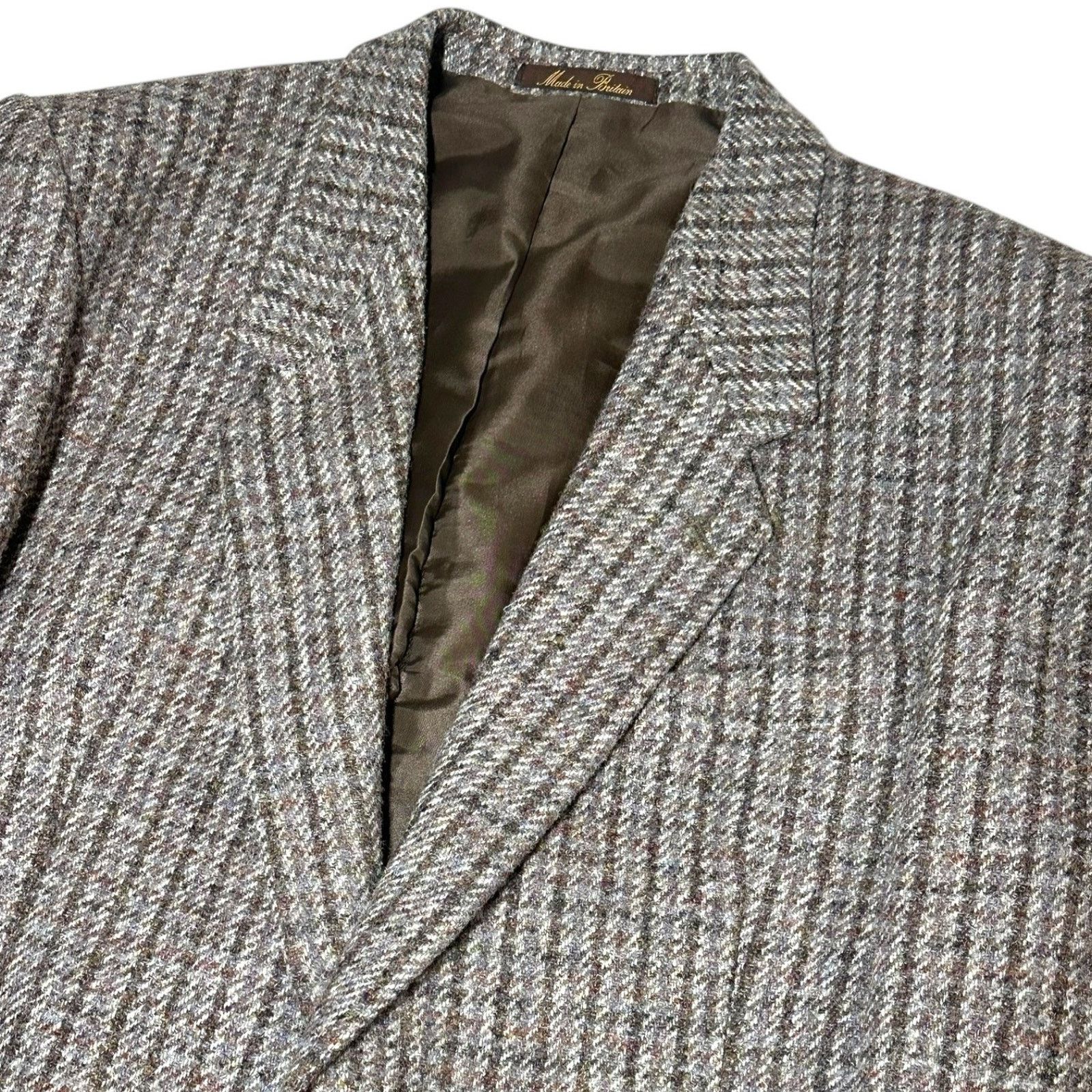 Other Dunn & Co Harris Tweed Sport Coat Blazer 46R Brown Plaid Size 46R - 1 Thumbnail