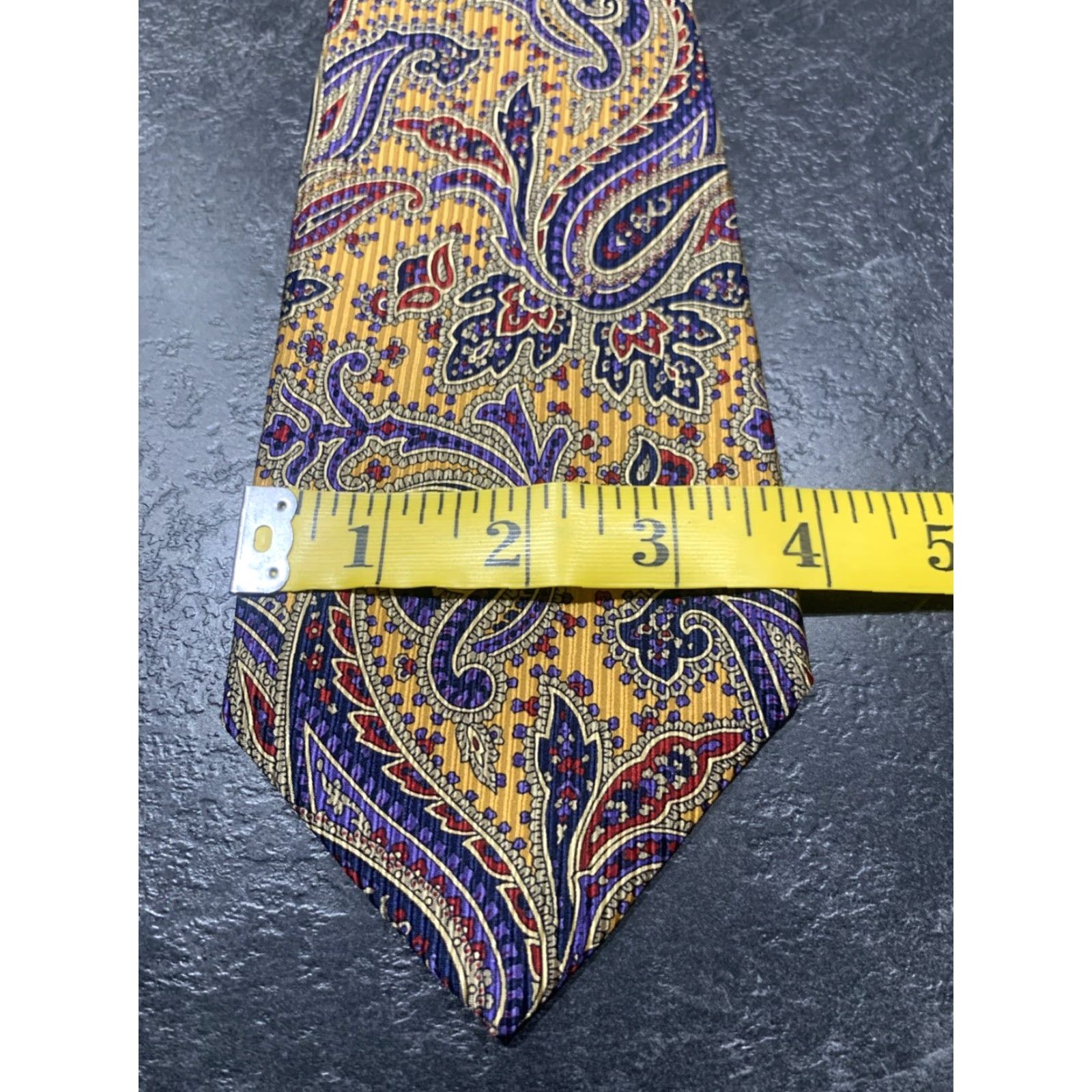 Robert Talbott VINTAGE Robert Talbott Silk Tie Unisex Adult Classic 57-60 Inches Paisley Silver Gold Teal Lavender Black Green Designer Size ONE SIZE - 3 Thumbnail
