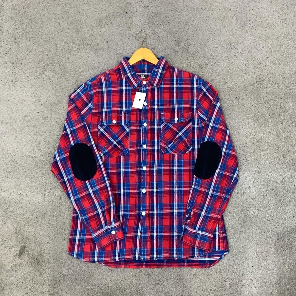 BEAMS Japan elbow patches flannel shirt