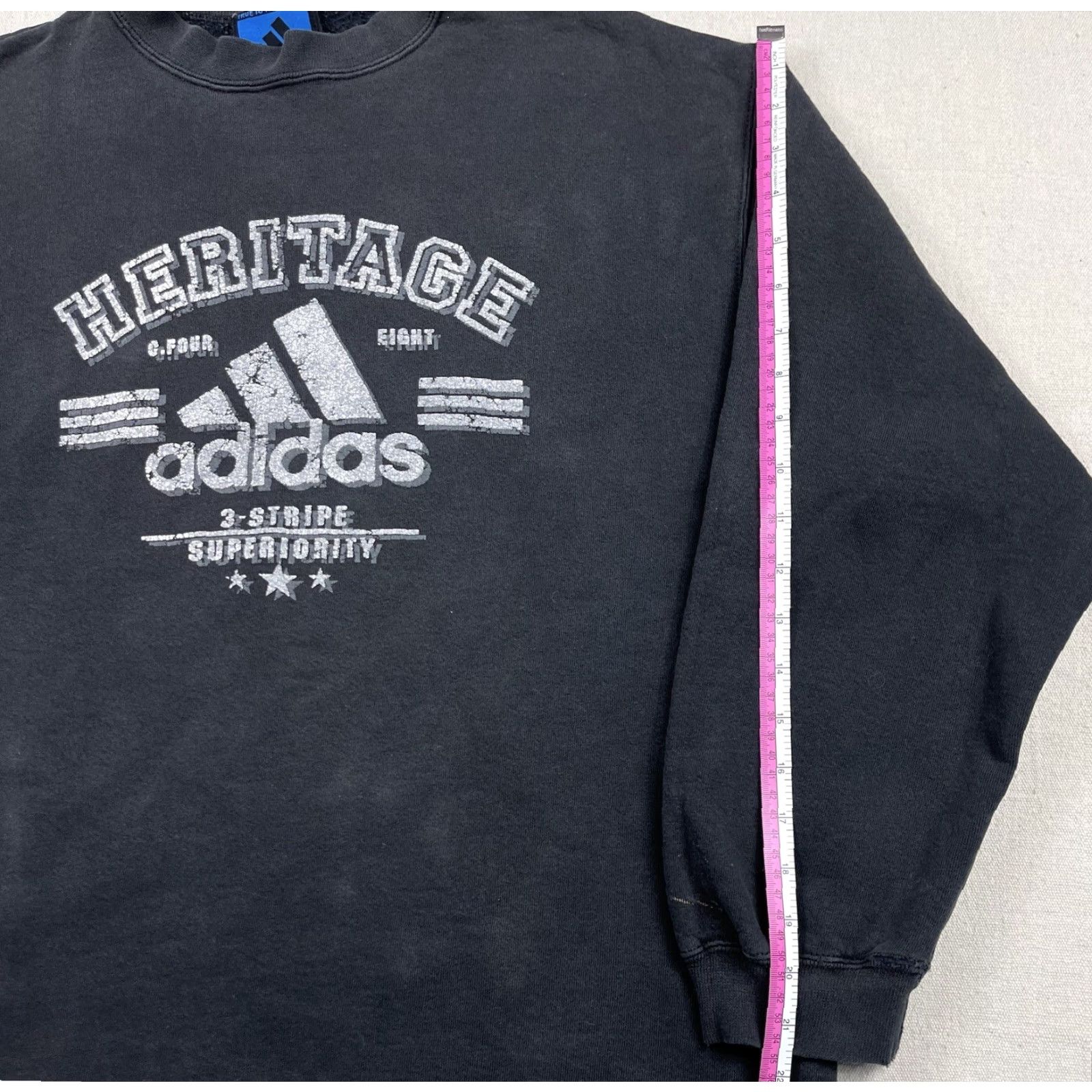 Adidas VINTAGE adidas Crewneck Sweatshirt Heritage Three Stripes Made In USA Mens M Black 90s Sweatshirt Mens M Size US M / EU 48-50 / 2 - 5 Thumbnail