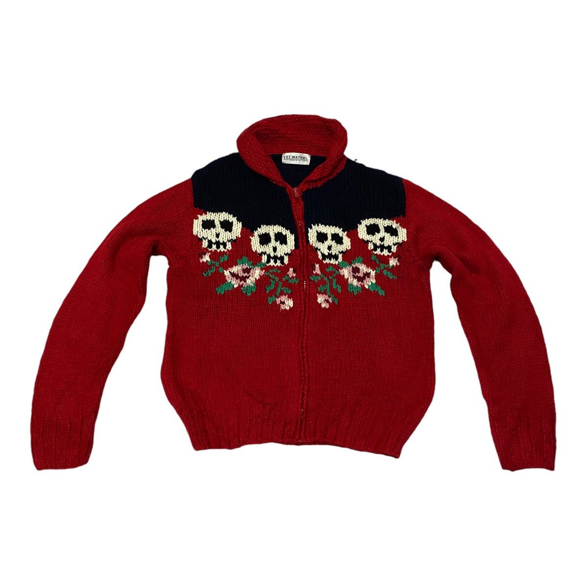 If Six Was Nine × Japanese Brand 🇯🇵 At-Water Skulls Zipper Knit Sweater (C3) Size US M / EU 48-50 / 2 - 1 Thumbnail