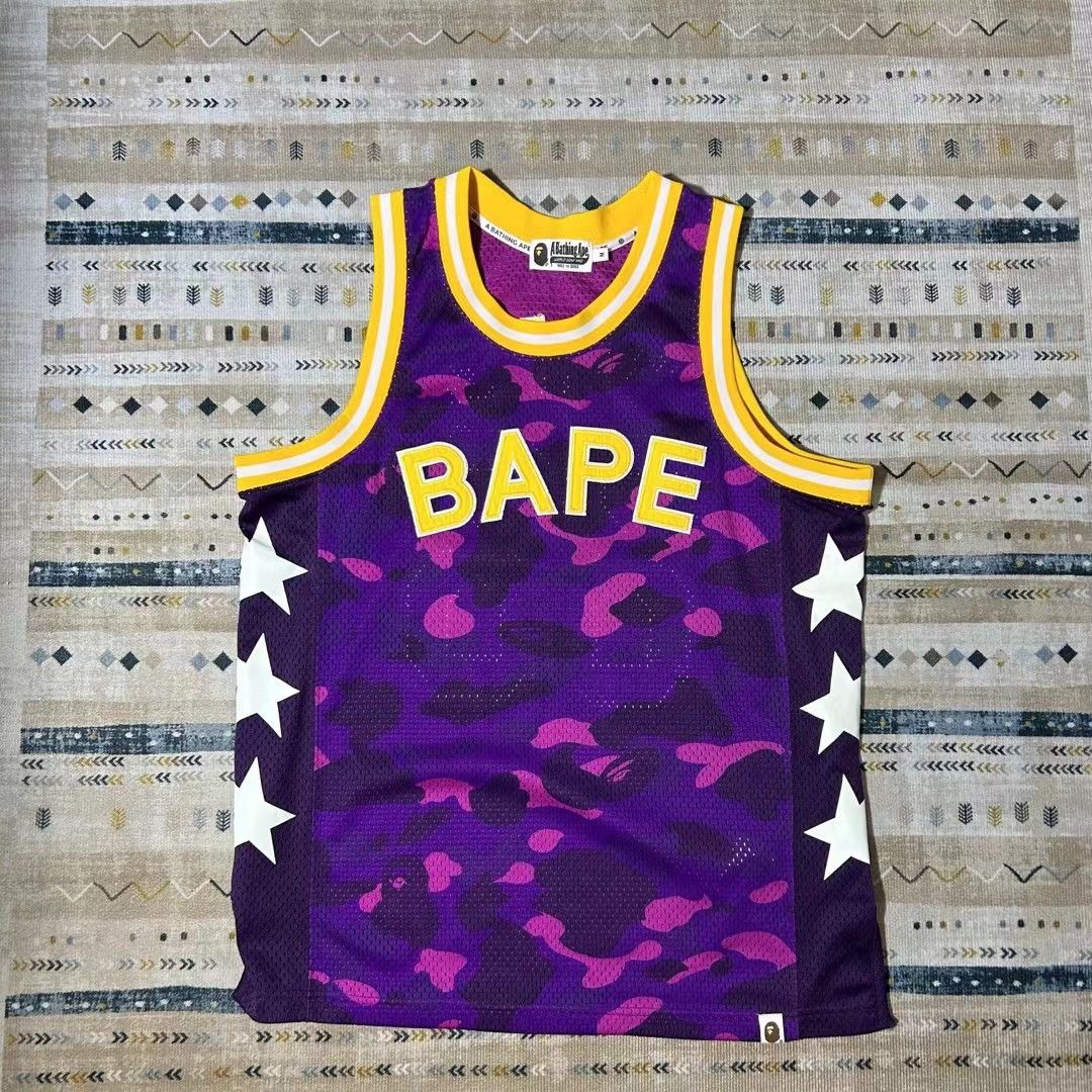 image of Bape Color Camo Mesh Tank Top in Purple, Men's (Size Medium)