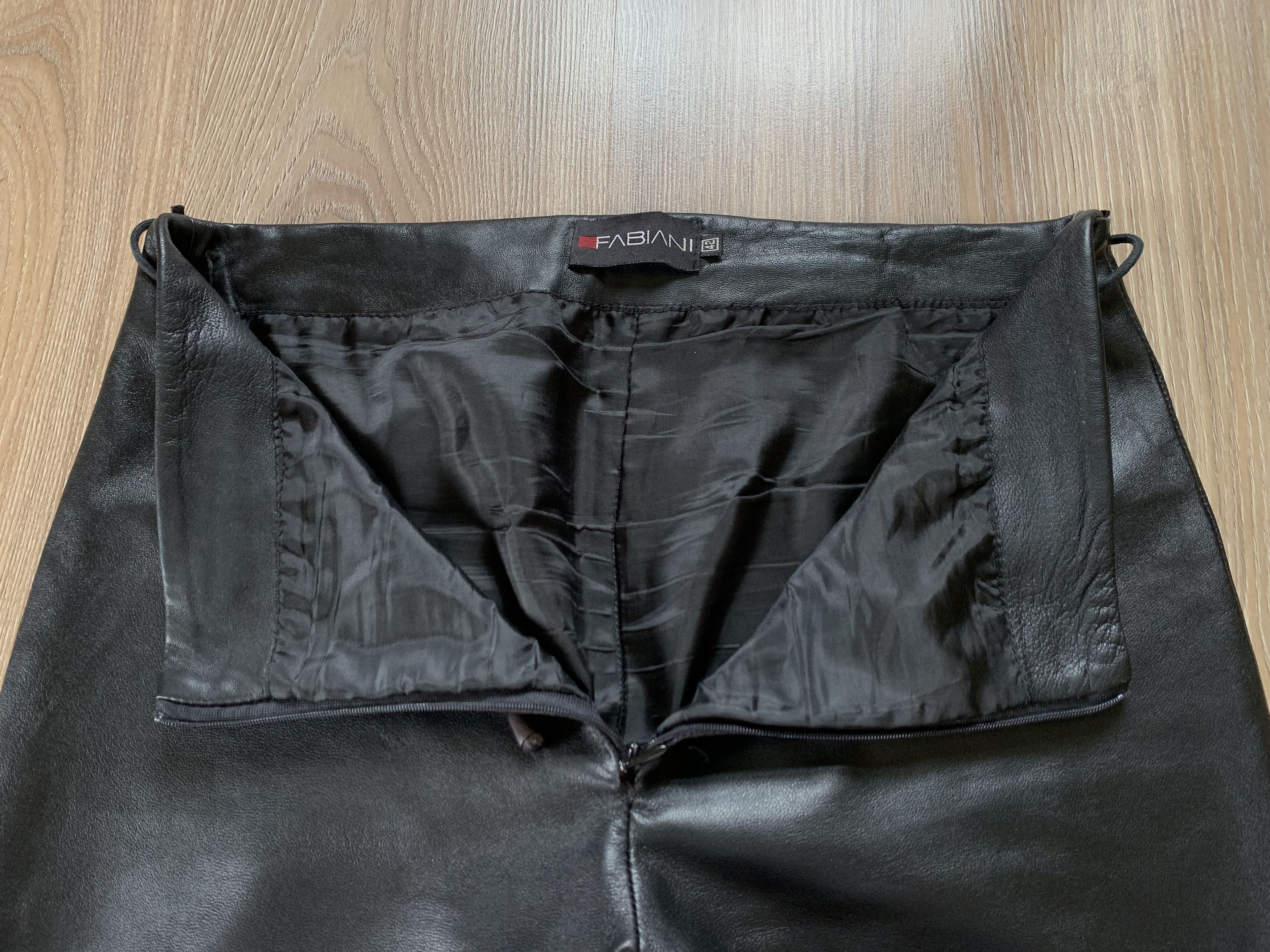 Leather Fabiani Women's Vintage Leather Bell Bottom Pants Size 26" / US 2 / IT 38 - 5 Thumbnail