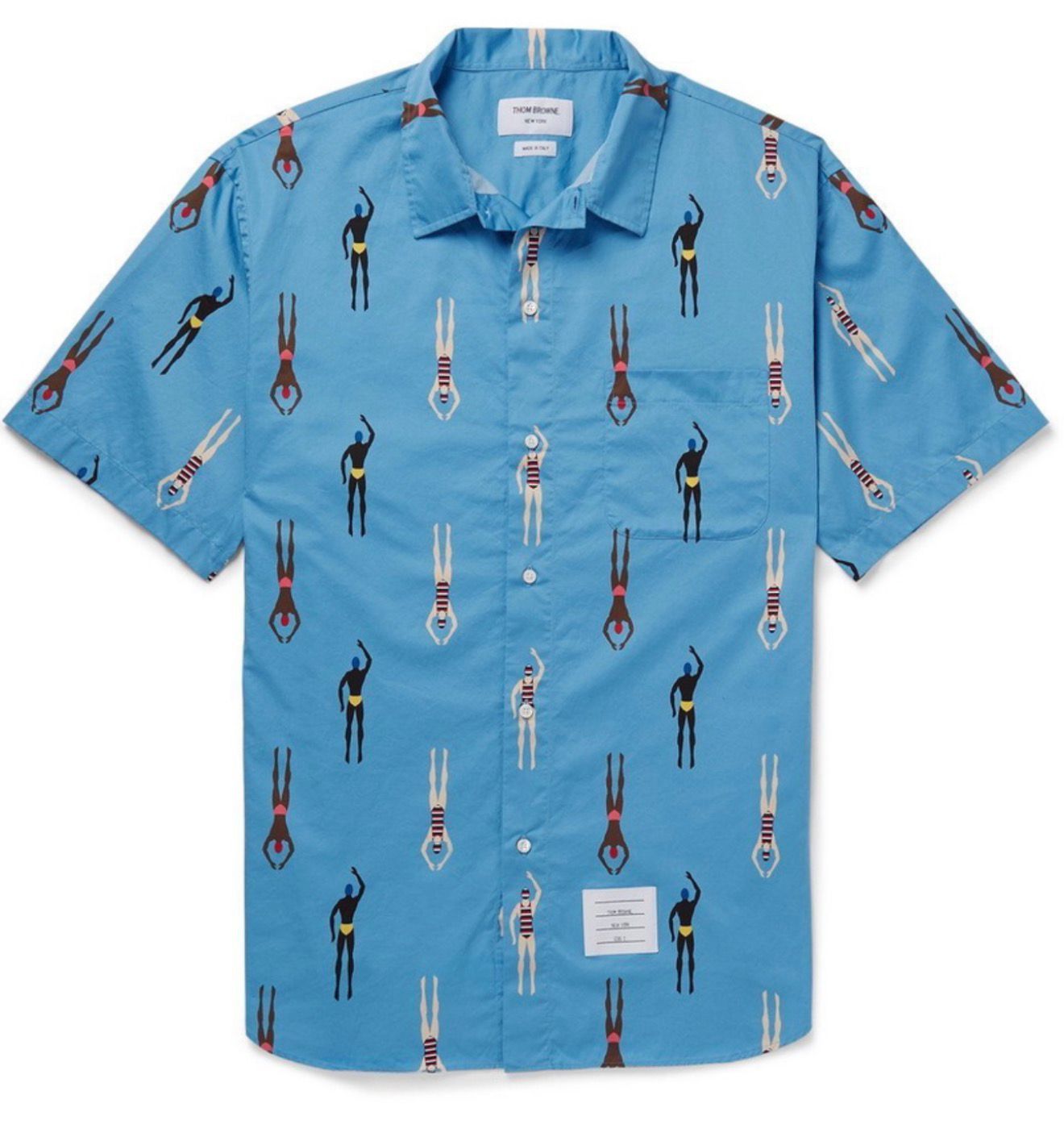 Thom Browne Thom Browne - Printed Cotton Shirt Light blue size 4 Medium Size US M / EU 48-50 / 2 - 2 Thumbnail