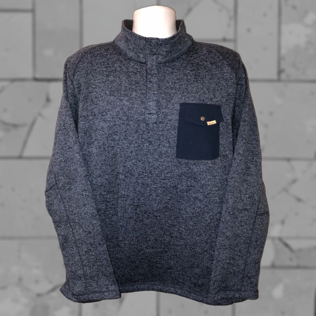 Vintage Woolrich Woolrich Mens Blue 1/2 Snap Button Polyester Sweater Size L Size US L / EU 52-54 / 3 - 1 Thumbnail