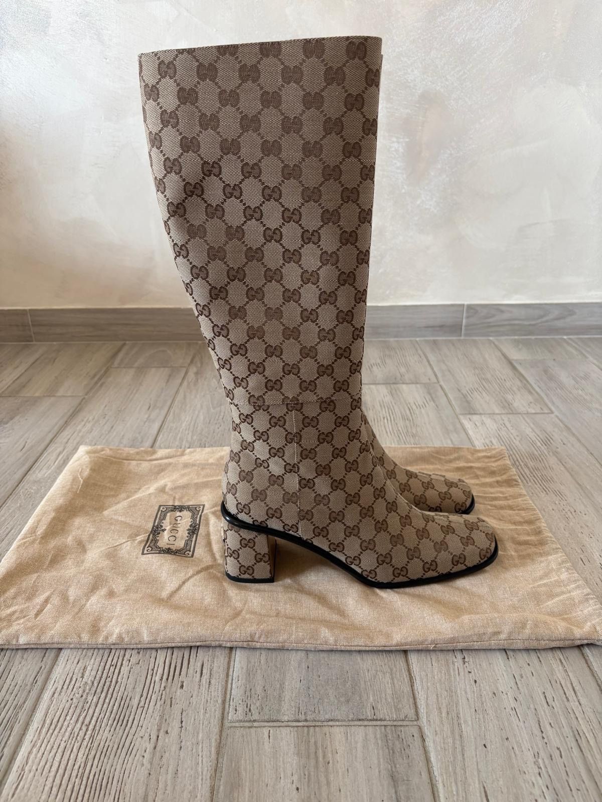 Gucci Gucci GG Supreme Canvas Knee Hight Boots Size US 11 / IT 41 - 1 Thumbnail