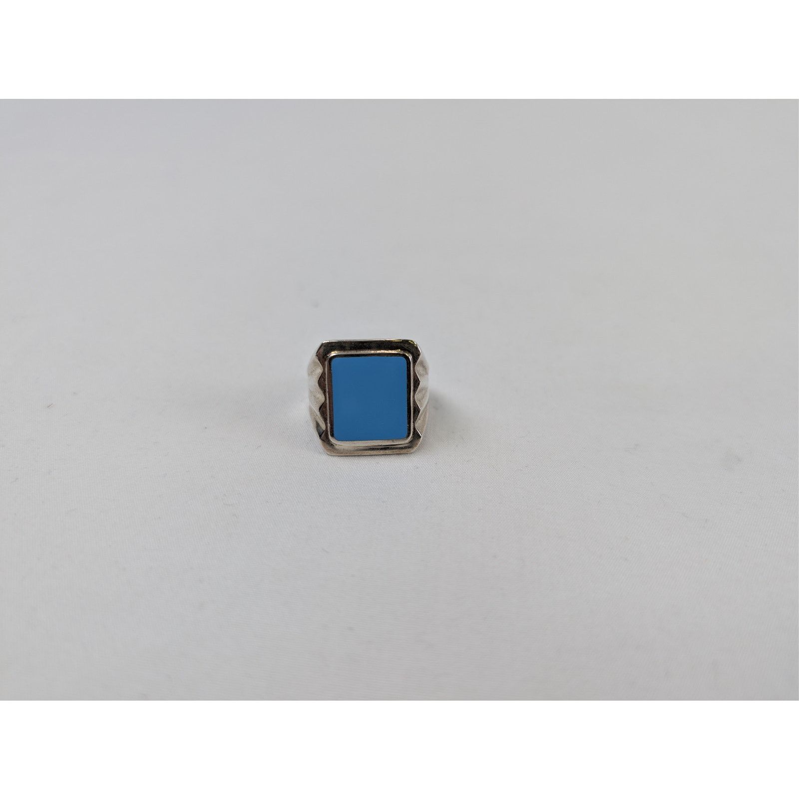 Bottega Veneta o1rshd1 Size: 21 / Sterling Silver / Enamel Anello Ring Blue Size ONE SIZE - 2 Thumbnail