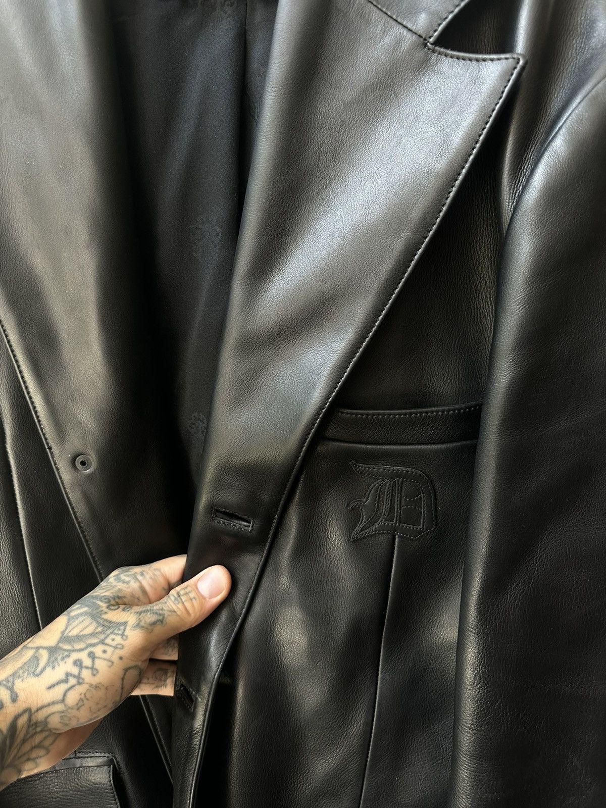 Chrome Hearts 3XL XXXL CHROME HEARTS 1 of 1 LEATHER PATCH JACKET BLAZER ! Size US XXL / EU 58 / 5 - 7 Thumbnail