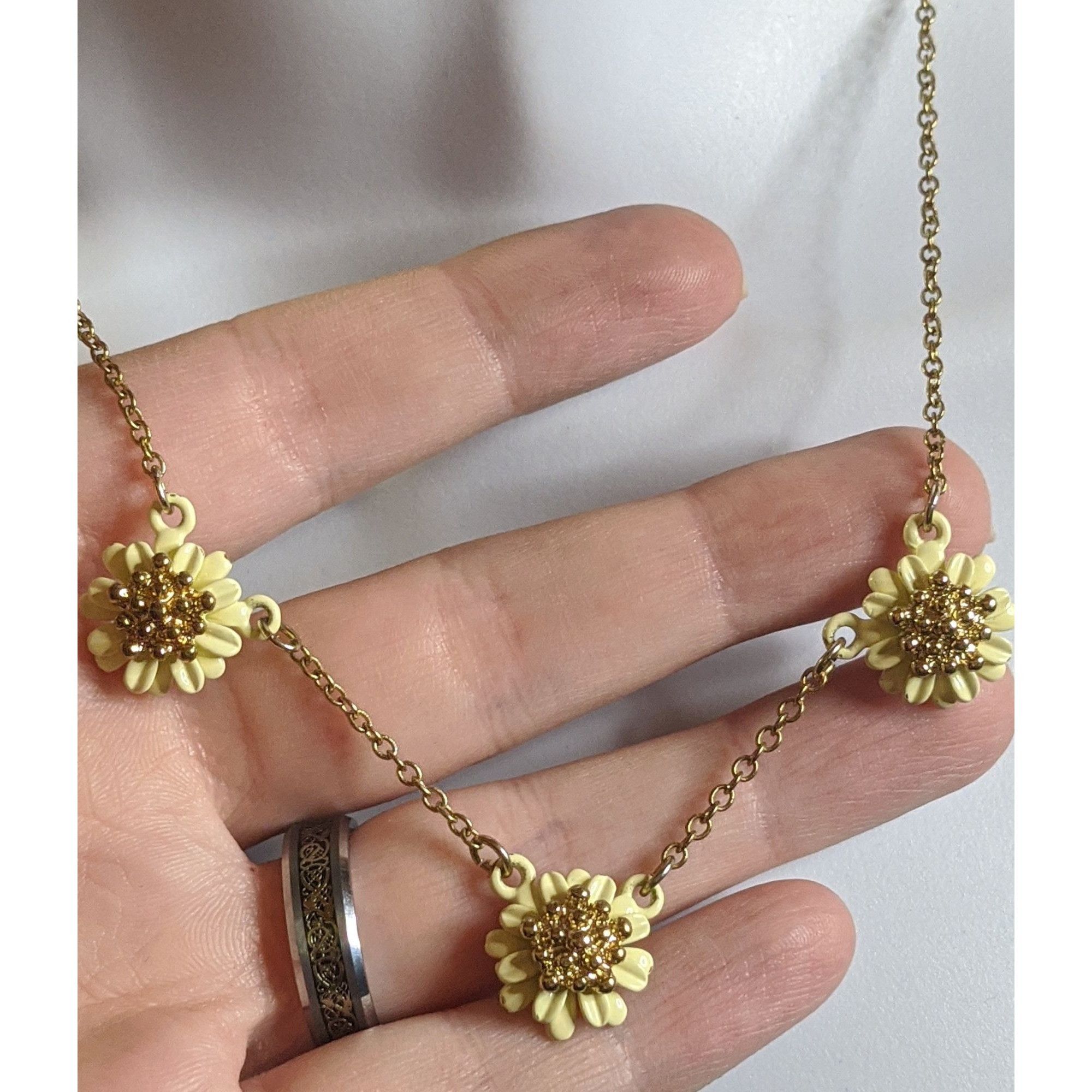 Other Yellow Cottagecore Sunflower Charm Necklace With Gold-Tone C Size ONE SIZE - 2 Thumbnail