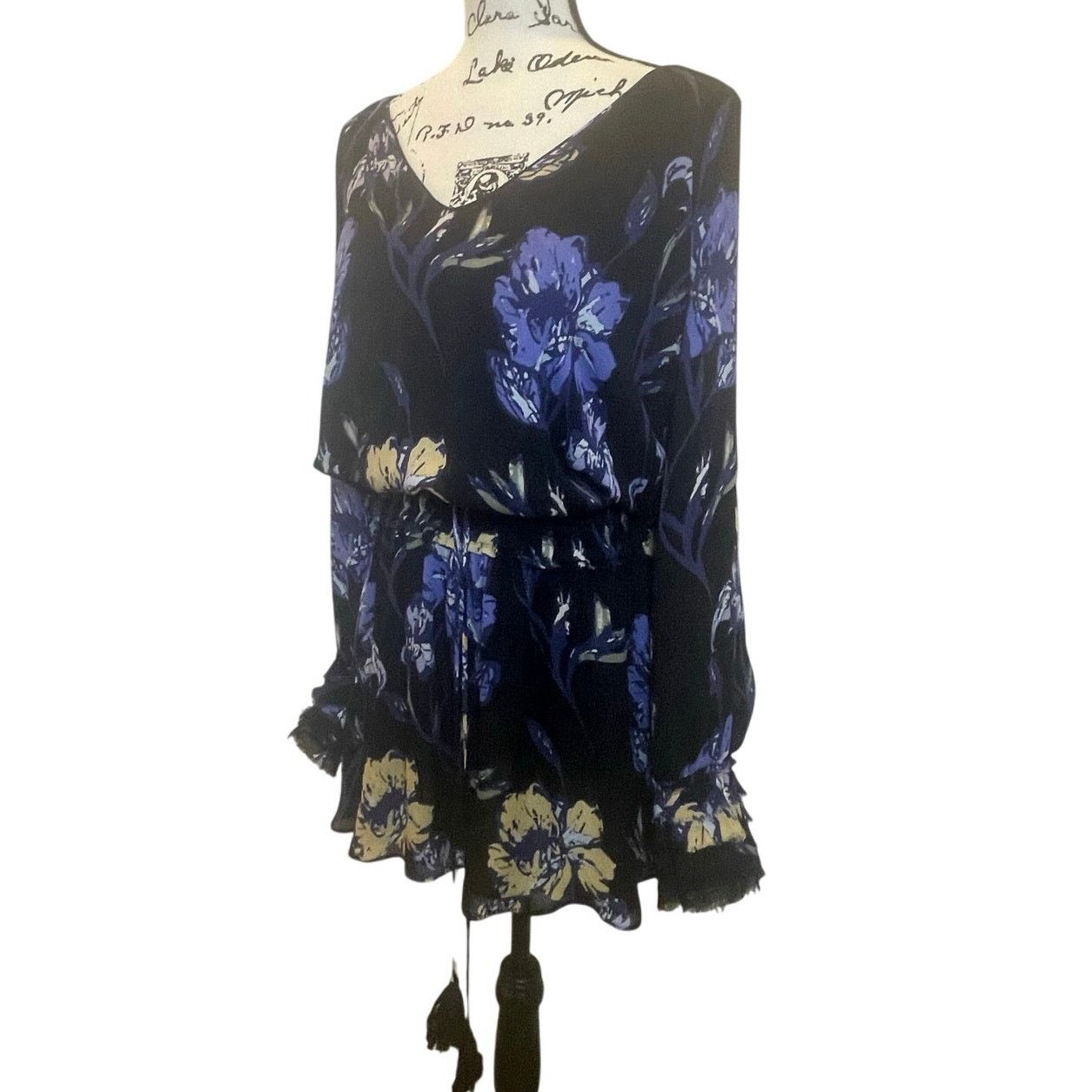Ramy Brook RAMY BROOK MINI DRESS MILENE SILK FLORAL RUFFLE SMOCKE SZ S Size S / US 4 / IT 40 - 21 Thumbnail