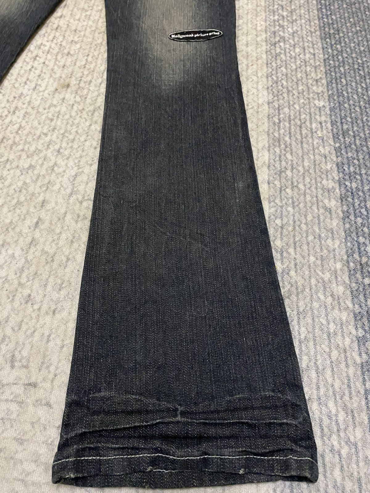 Japanese Brand HPP DOUBLE WAIST DISTRESSED STUD FLARED JEAN Size US 31 - 11 Thumbnail