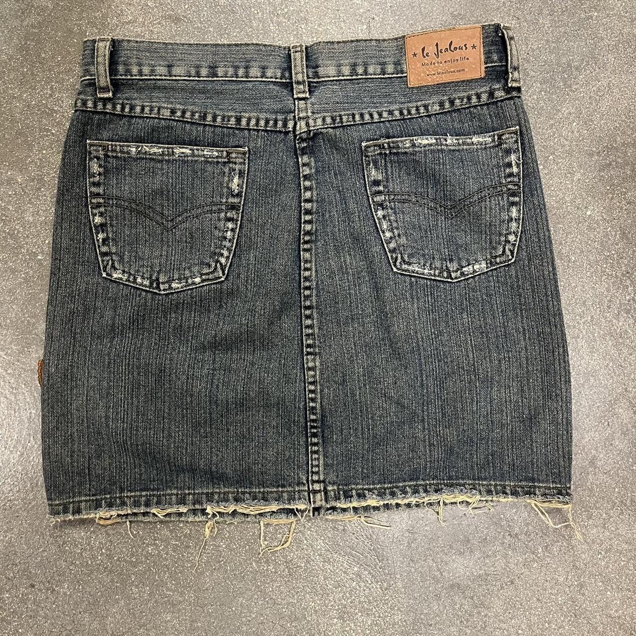 Other Y2K Le Jealous Floral Denim Skirt Size 38" / US 16 / IT 52 - 2 Thumbnail