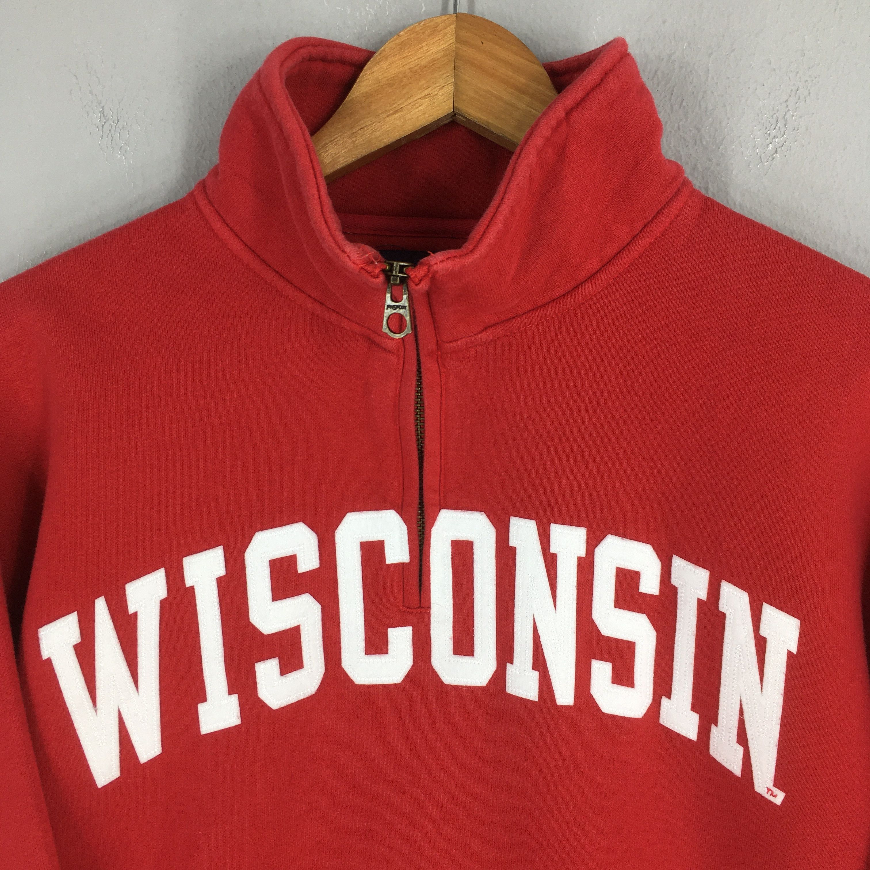 NCAA × Vintage Vintage Wisconsin State Usa Half Zipper Sweatshirt Large Size US L / EU 52-54 / 3 - 2 Thumbnail