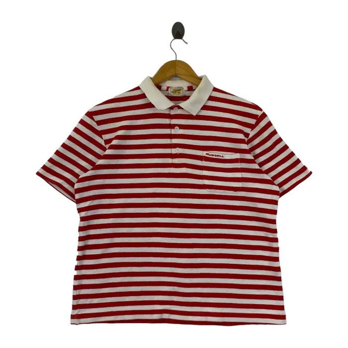 Russell Athletic Vintage RUSSELL ATHLETIC x MIZUNO Striped Polo Tee Shirt Size M / US 6-8 / IT 42-44 - 1 Thumbnail