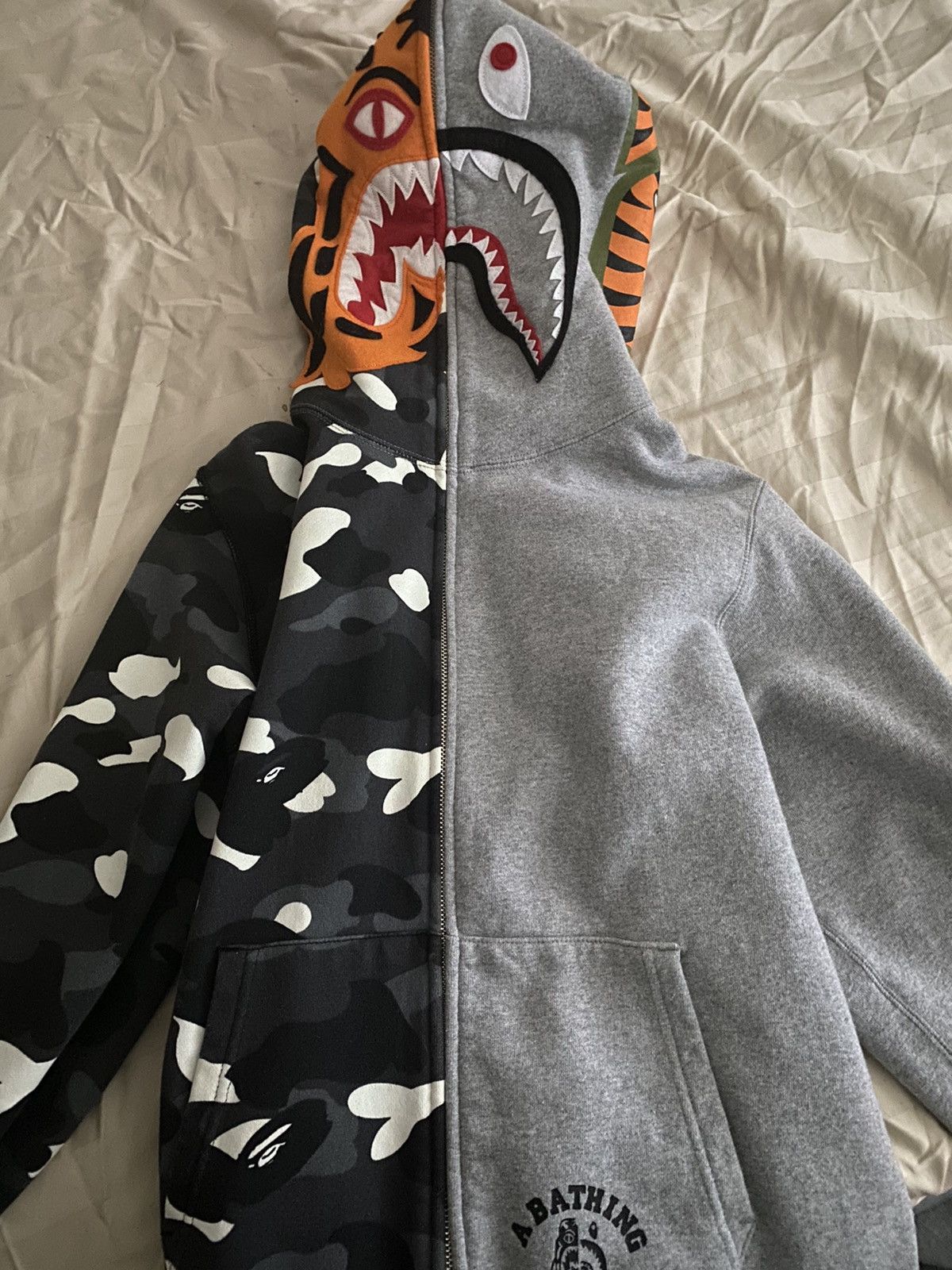 Bape City Camo Half Shark Full Zip Hoodie | Grailed
