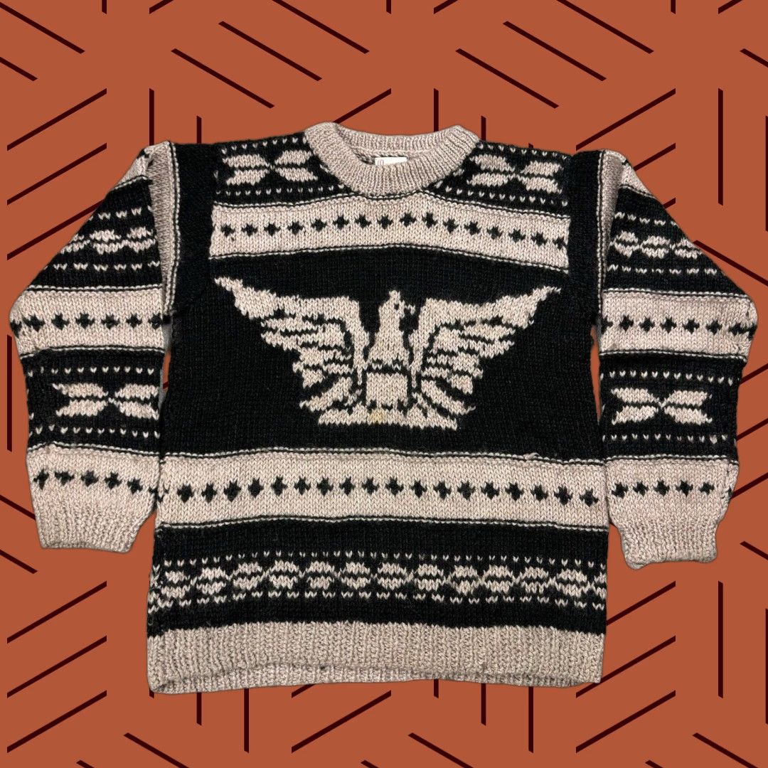 Vintage VINTAGE 80s US Military Eagle Crest Chunky Knit Crew Neck Sweater Men L Wool Fall Winter Casual Size US L / EU 52-54 / 3 - 1 Thumbnail