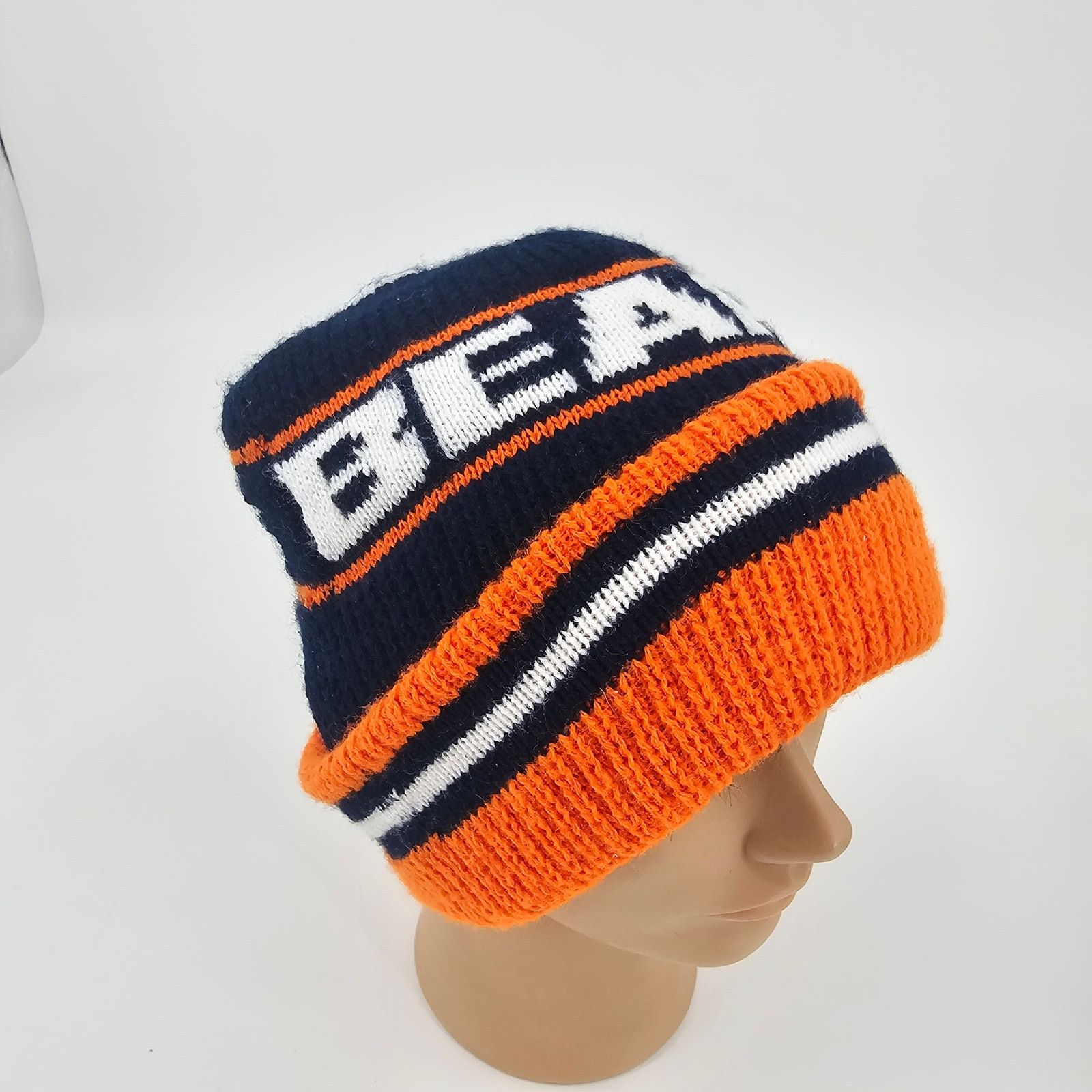 NFL × Vintage Vintage 90's Chicago Bear Cuffed Beanie Winter Hat Retro NFL Size ONE SIZE - 5 Thumbnail