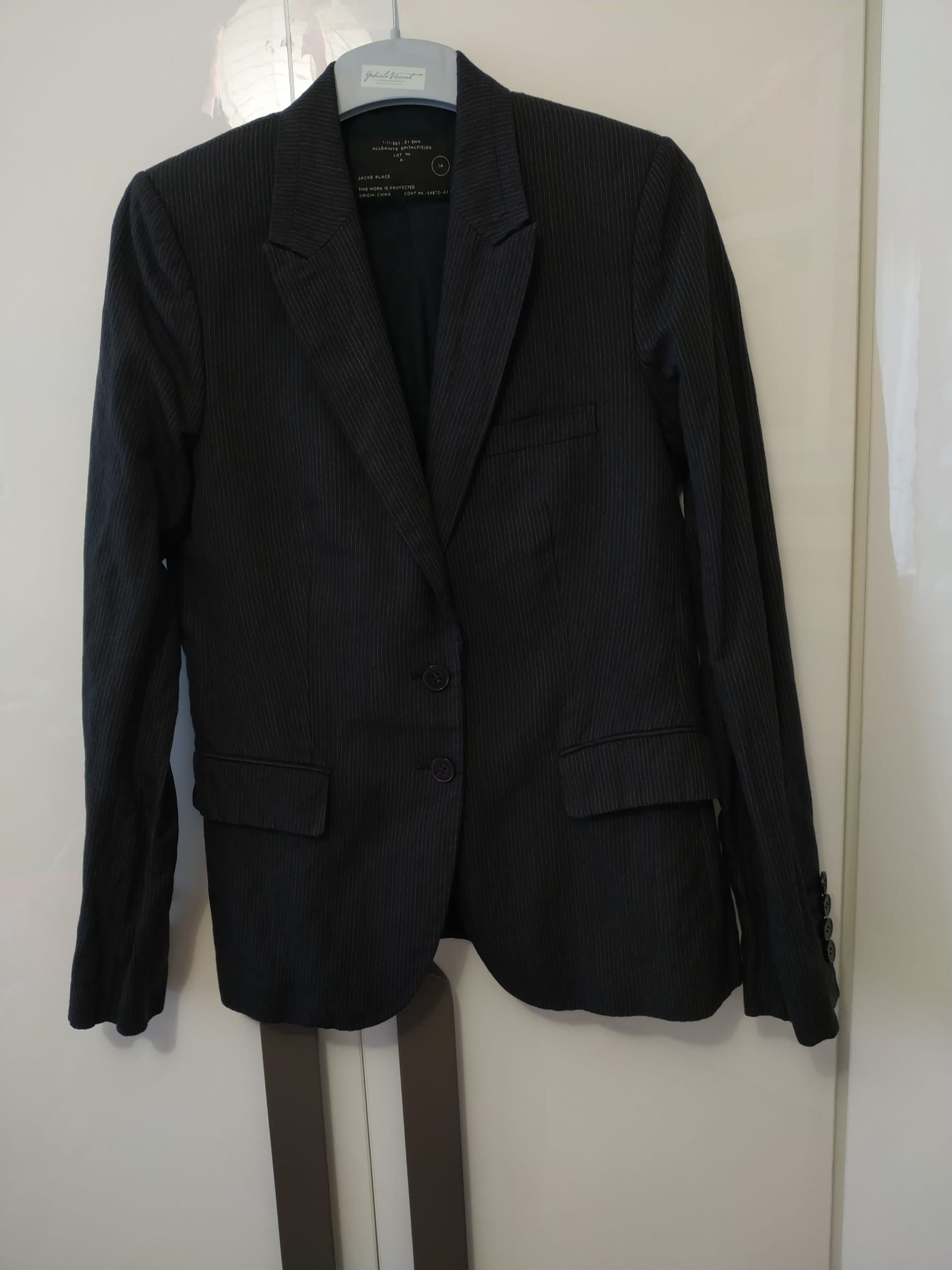 Allsaints AllSaints women's wool blazer black stripped L, UK 14, Size L / US 10 / IT 46 - 1 Thumbnail