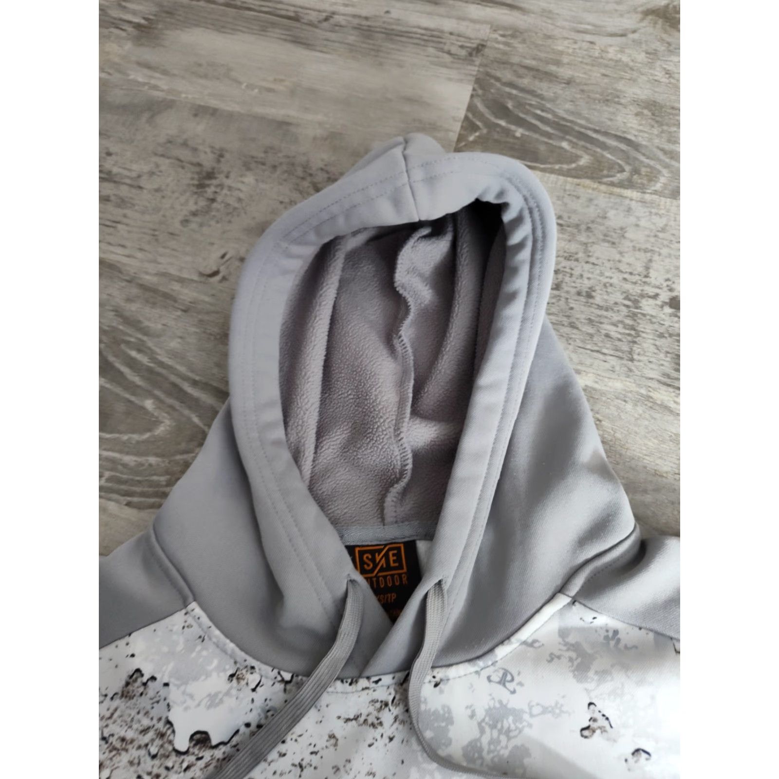 Vintage SHE OUTDOOR Hoodie XS Womens White Gray Camouflage Camo Pull Over Hooded Sweatshirt Fleece Lined EUC Size XS / US 0-2 / IT 36-38 - 6 Thumbnail