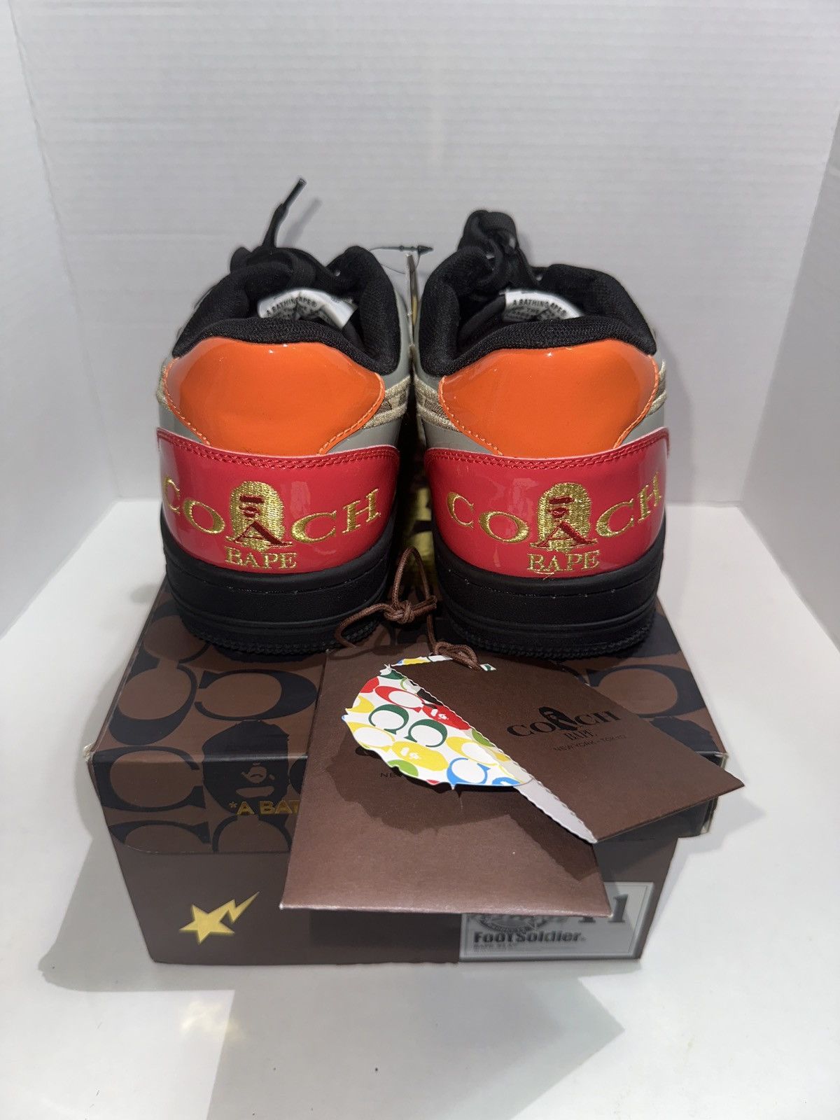 Bape × Coach RARE! BAPE X Coach Crazy Camo Multi Patent Bapesta DS US11 Size US 11 / EU 44 - 3 Thumbnail