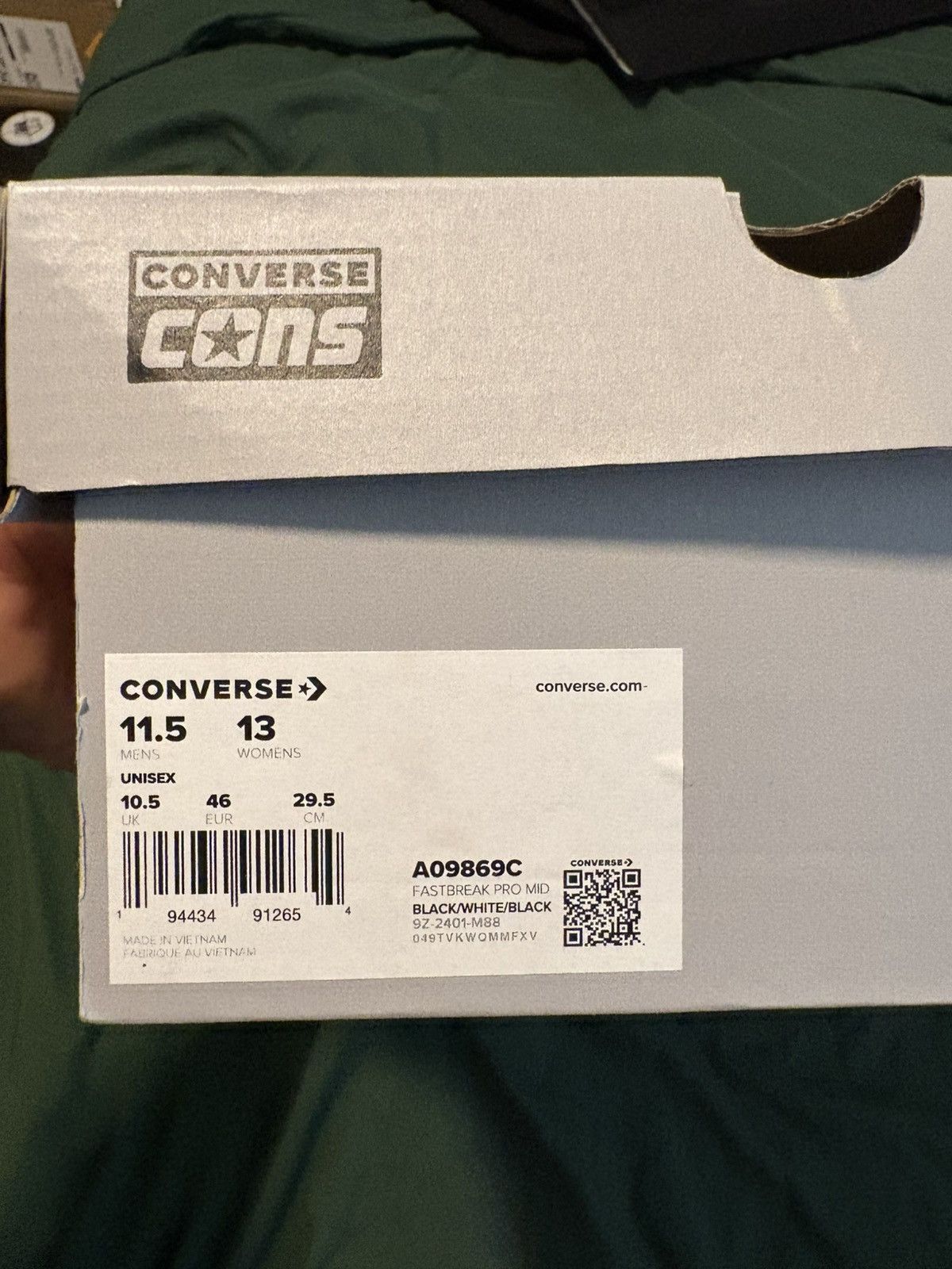 Converse Converse Fastbreak Pro Mid Black/White Size 11.5 Size US 11.5 / EU 44-45 - 7 Thumbnail