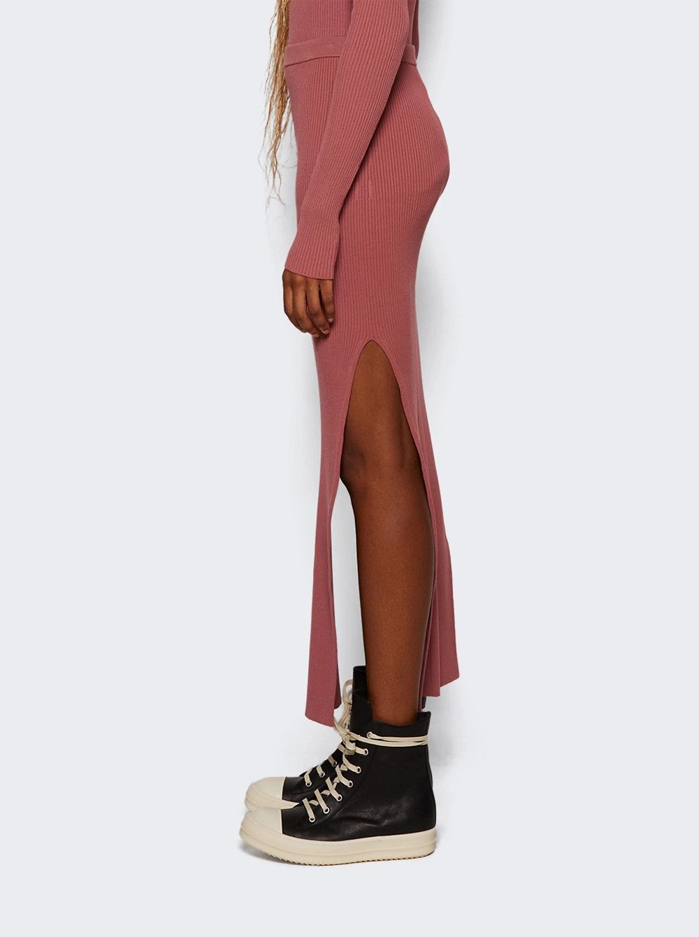 Rick Owens o1mle0426 Sacri Knitted Skirt in Pink Size 28" / US 6 / IT 42 - 4 Thumbnail