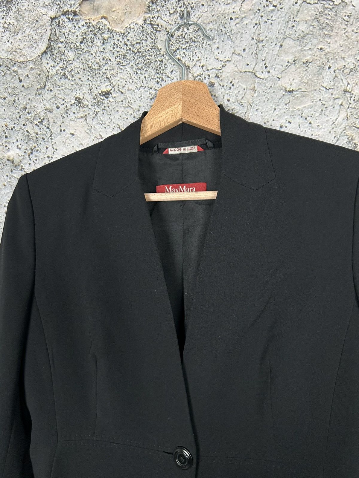 Max Mara × Vintage Vintage Max Mara Studio Made in Italy Black Blazer Luxury Size S / US 4 / IT 40 - 3 Thumbnail