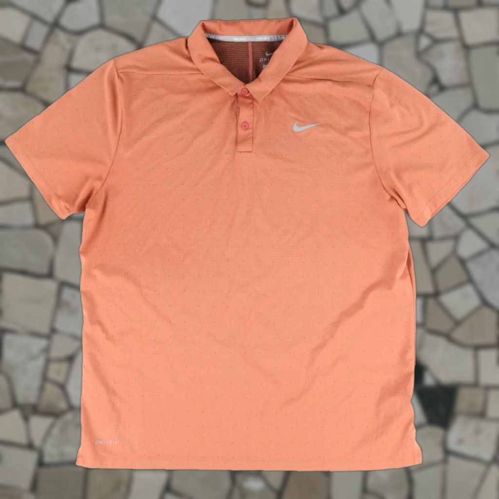 Nike Nike Dri-Fit Polo Shirt Orange Men's XL Dotted Shirt Size US XL / EU 56 / 4 - 1 Thumbnail