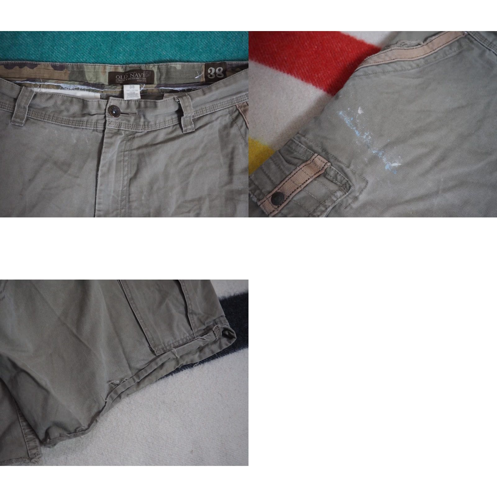 Old Navy VINTAGE Old Navy Cargo Shorts Mens Regular 40W Gray Fatigue Pockets Casual 2000s Army 22" length Size US 40 / EU 56 - 8 Thumbnail