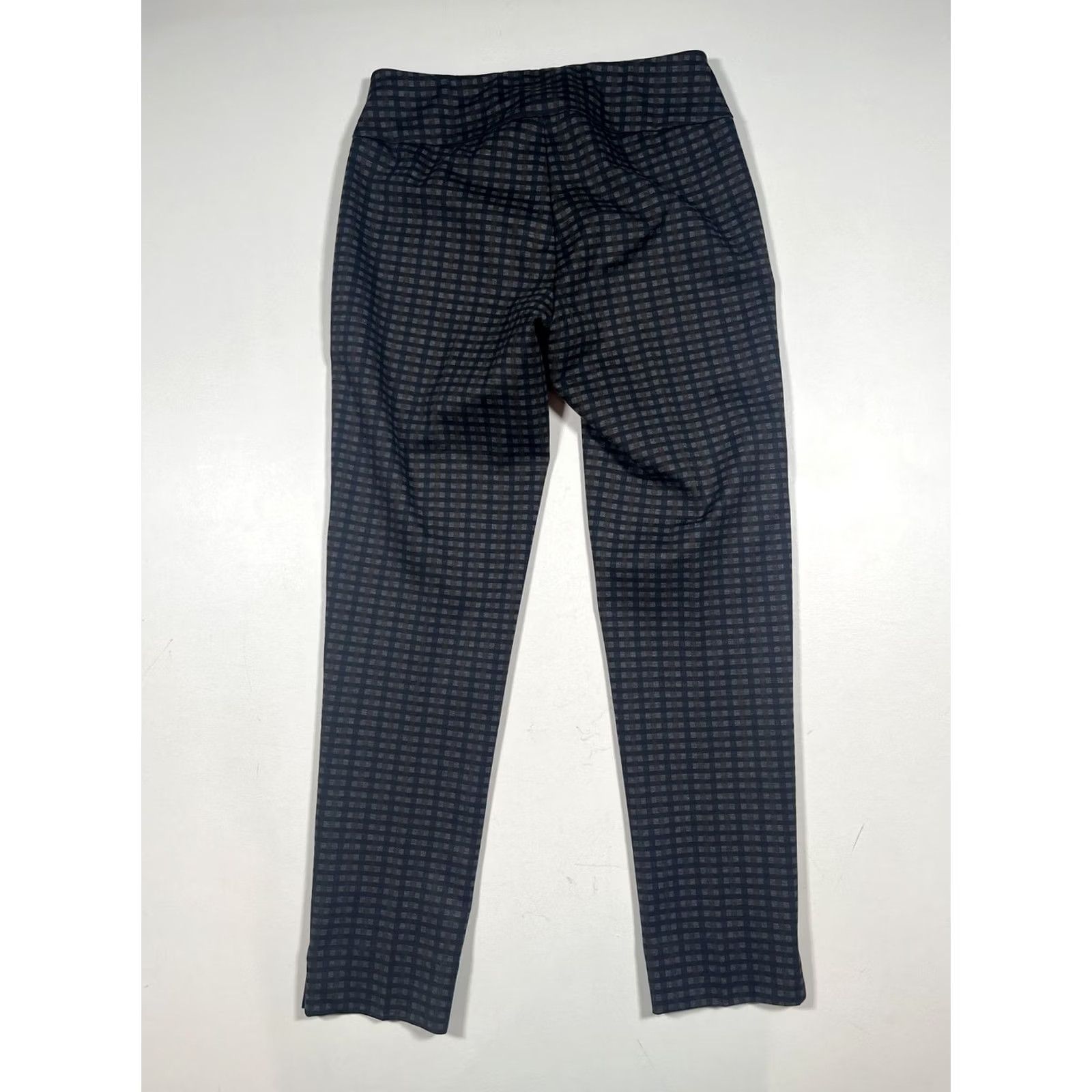 Vintage Zac & Rachel Pants Womens Small Gray Check Plaid Stretch Pull On Ankle Size 28" / US 6 / IT 42 - 2 Thumbnail