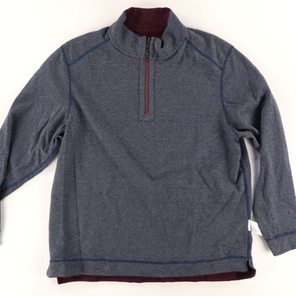 Tommy Bahama Tommy Bahama Alpine View Reversible Sweater Shirt Mens XL Rum Berry Mock Long Sleeve Solid 90s/Concert/Theme? Size US XL / EU 56 / 4 - 4 Thumbnail
