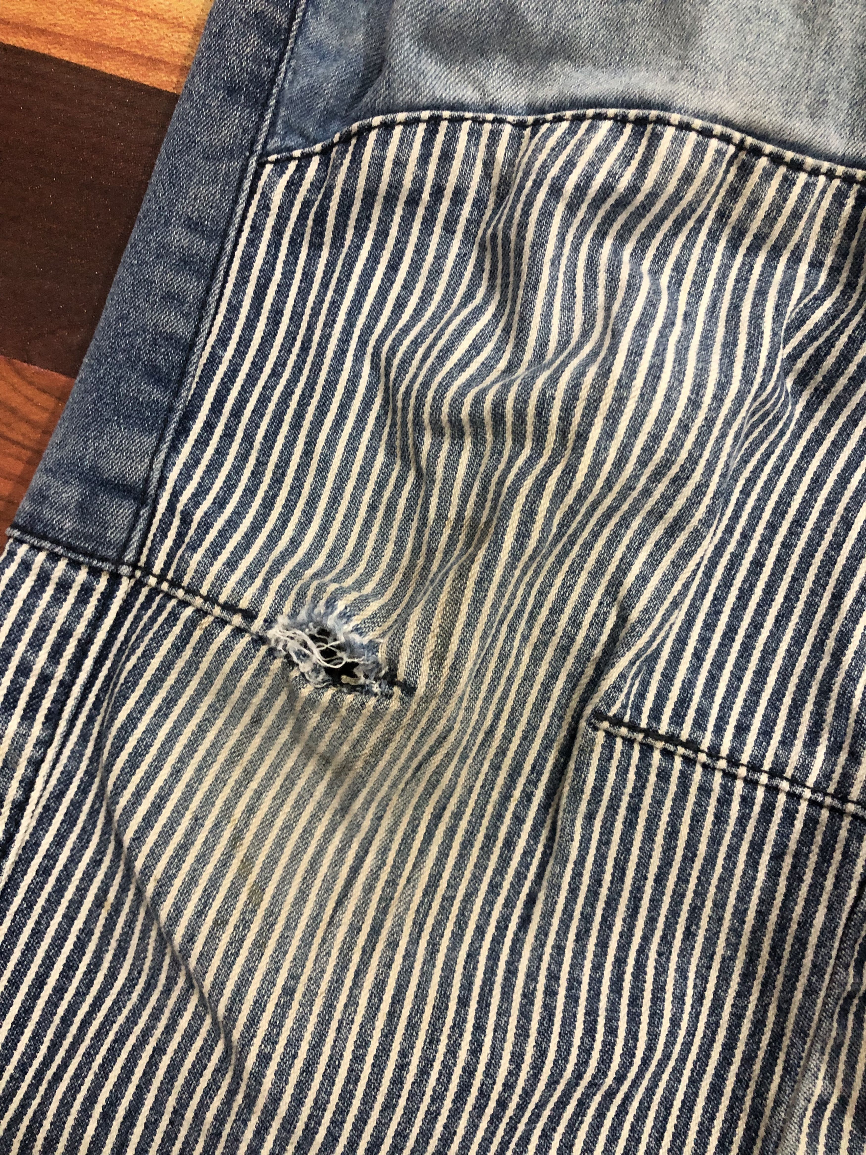 Japanese Brand FieldCore Patchwork Denim Pants Stripe Hybrid Size US 28 / EU 44 - 4 Thumbnail