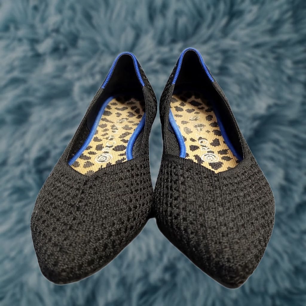 Rothy's Rothy's The Point Ballet Flats Womens Size 9 Black Honeycomb Knit Pointed Toe - Womens Size 9 Black Ballet Flat Size US 9 / IT 39 - 1 Thumbnail
