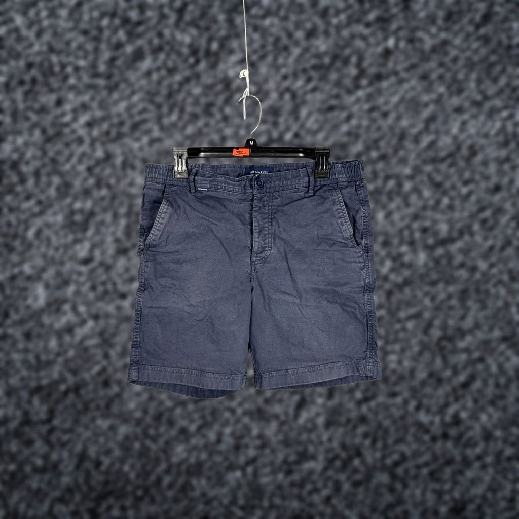 Vintage Mr Marvis Shorts Mens Medium Blue The Cosmics Chino Classic Handmade Portugal Size US 31 - 1 Thumbnail